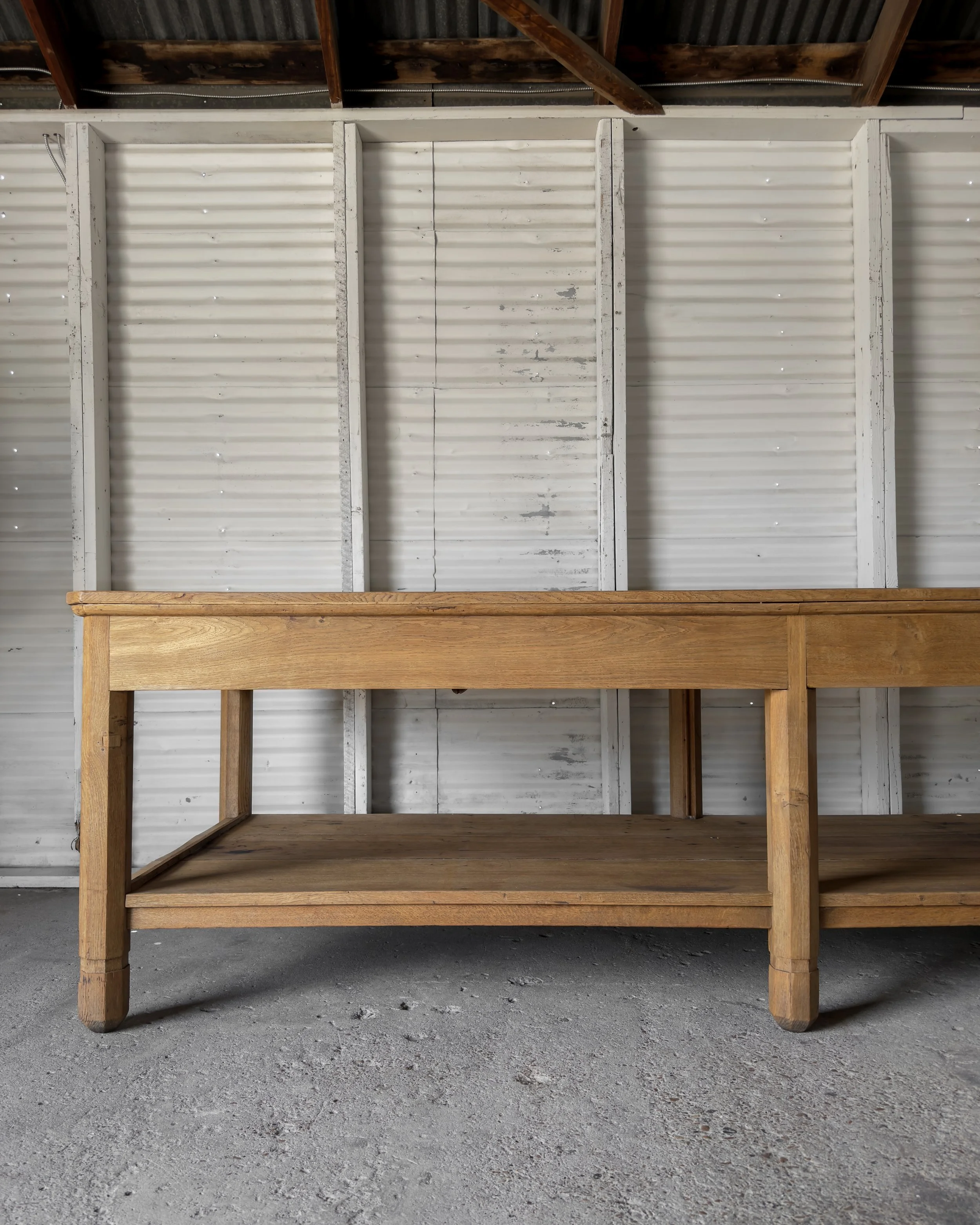 Antique English Oak Work Table | Kitchen Island