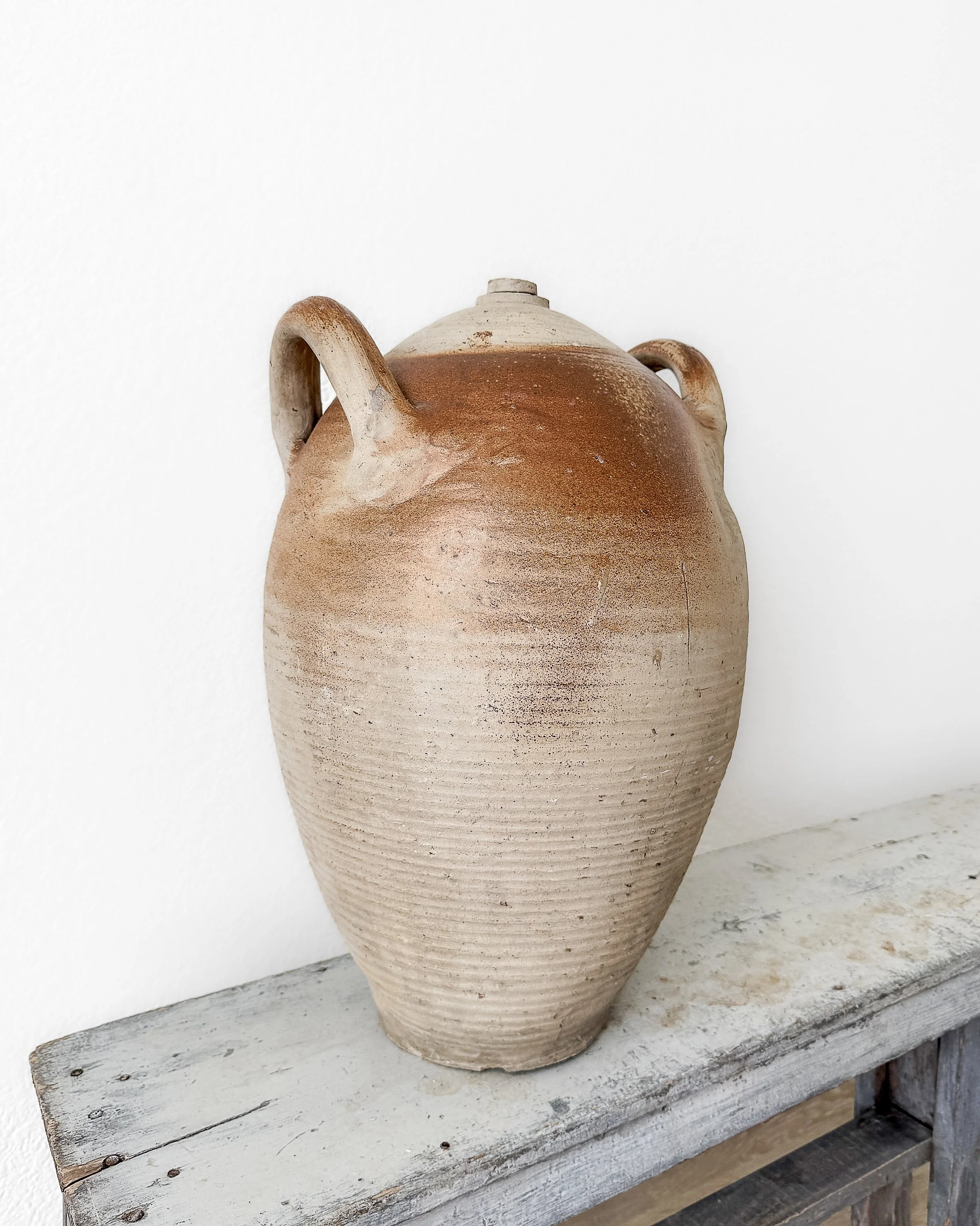 19th Century French Stoneware Olive Oil Jugs