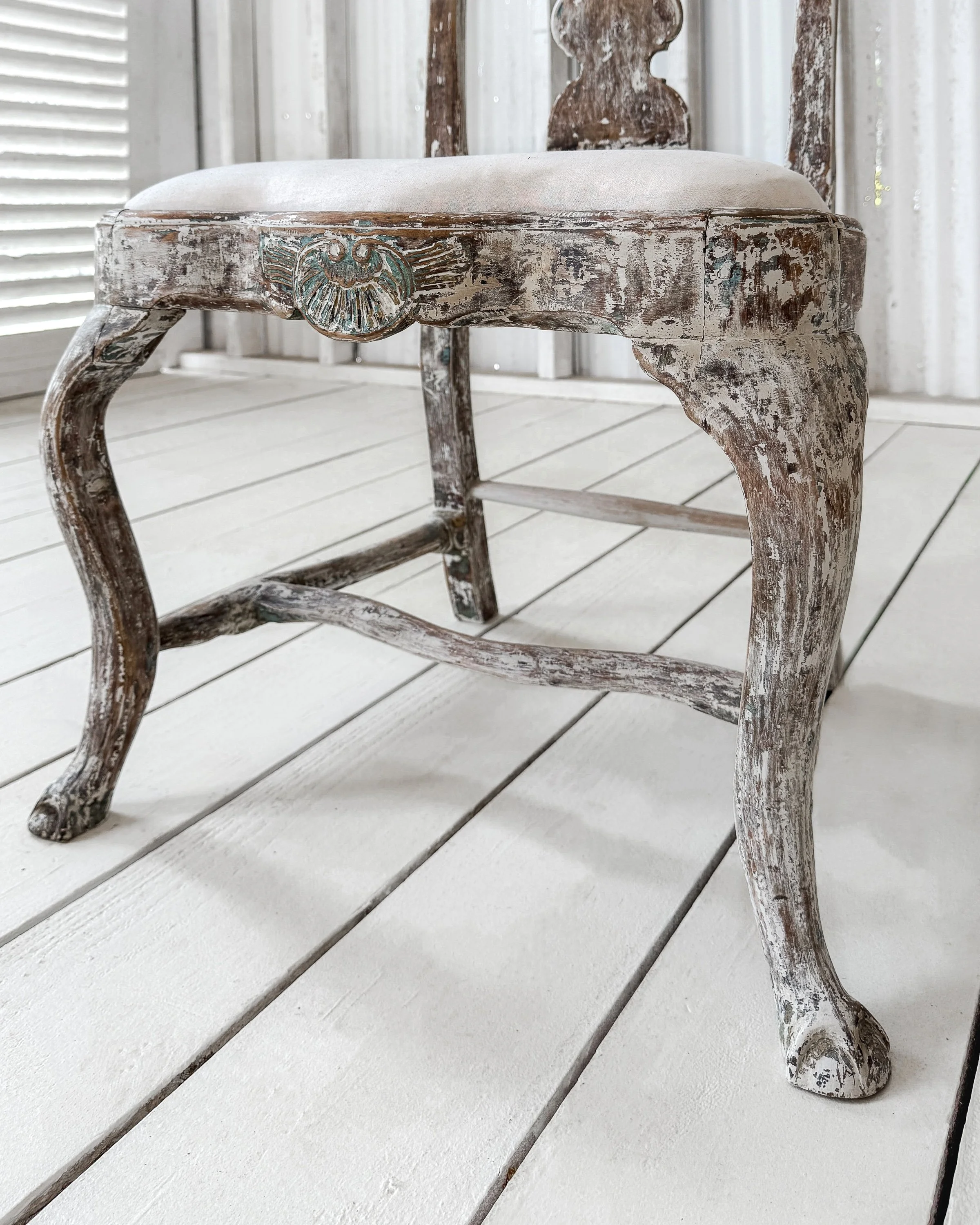 Painted Swedish Baroque Chairs