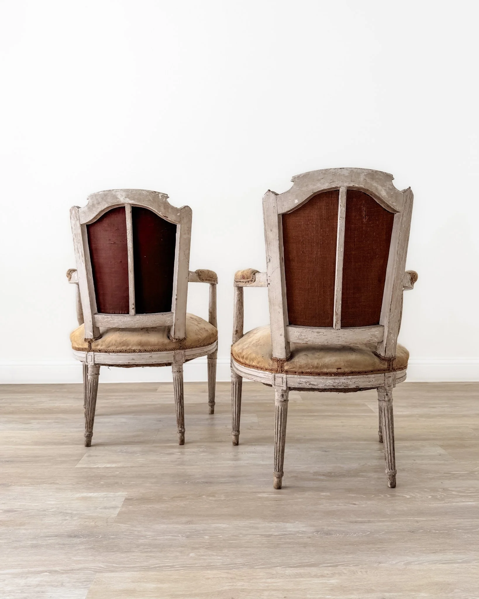 19th-Century French Louis XVI Style Fauteuil Armchairs