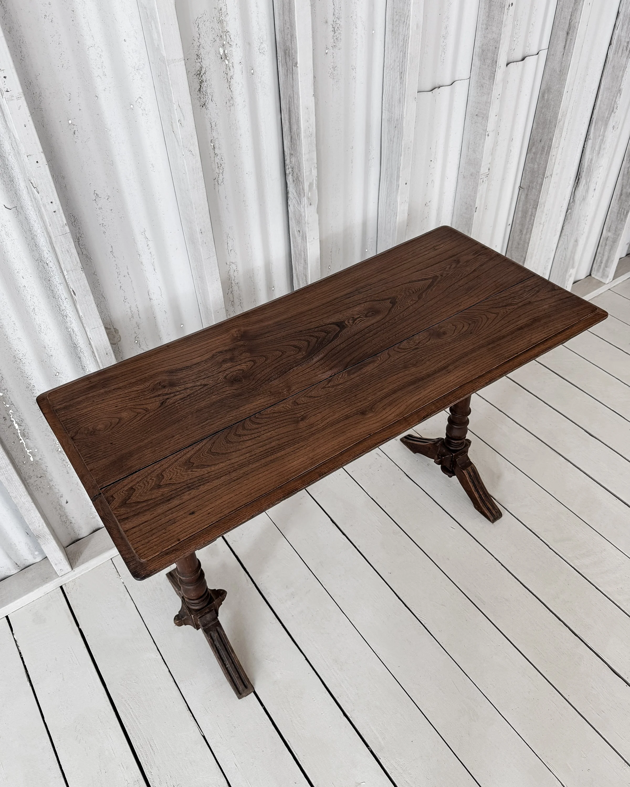 French Pine Bistro Table with Turned Legs