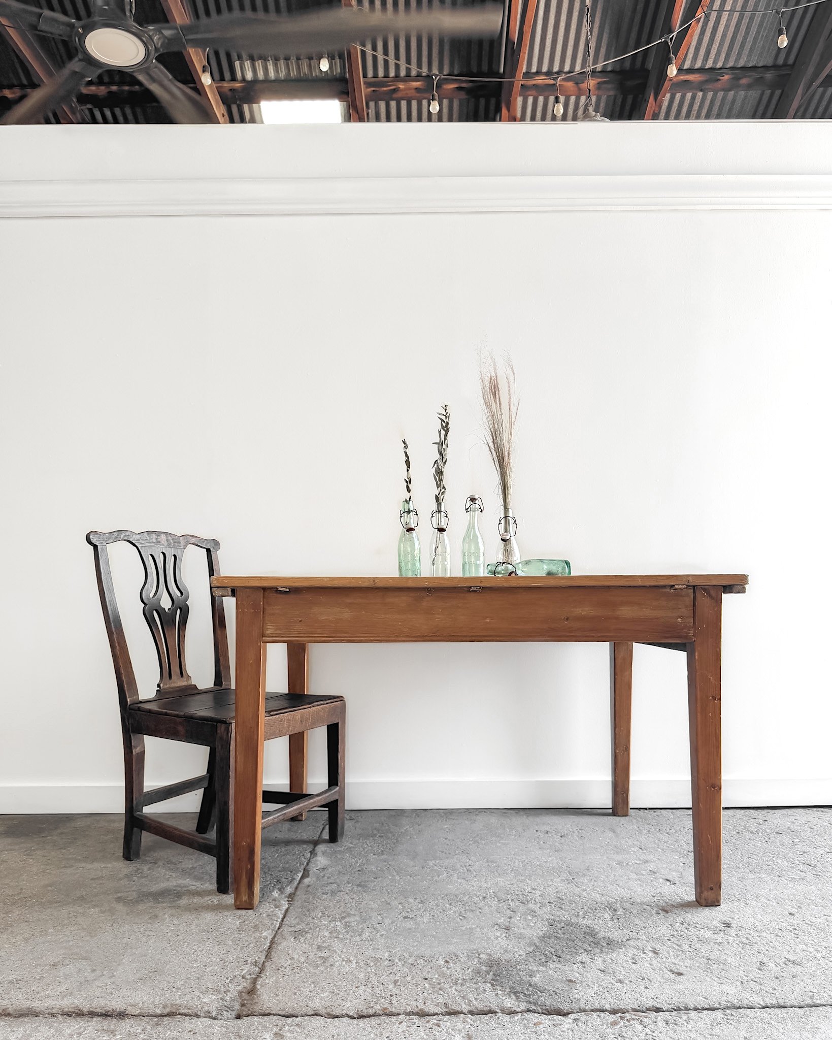Antique English Pine Kitchen Table