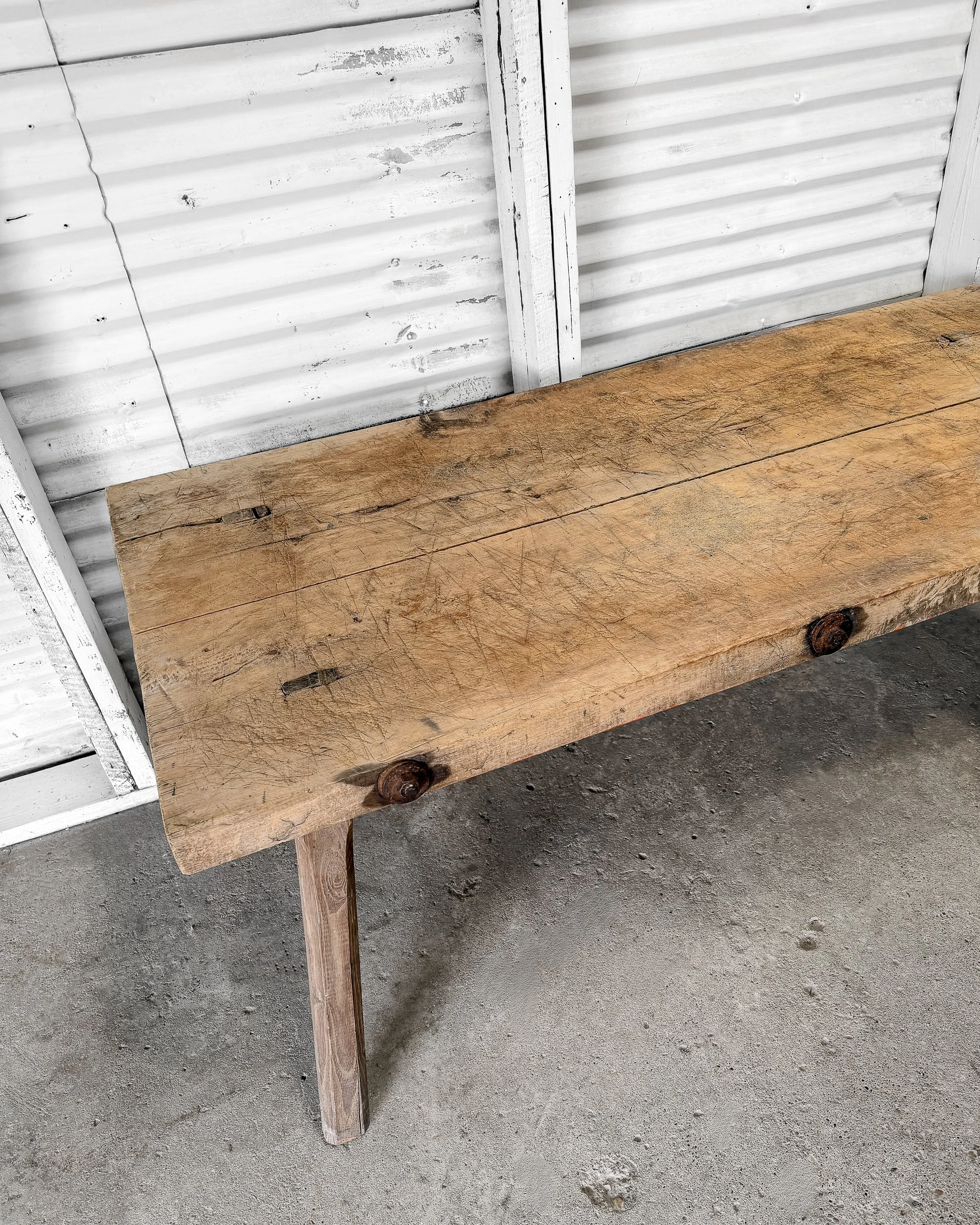 Antique Hungarian Console Work Table with Pegged Legs