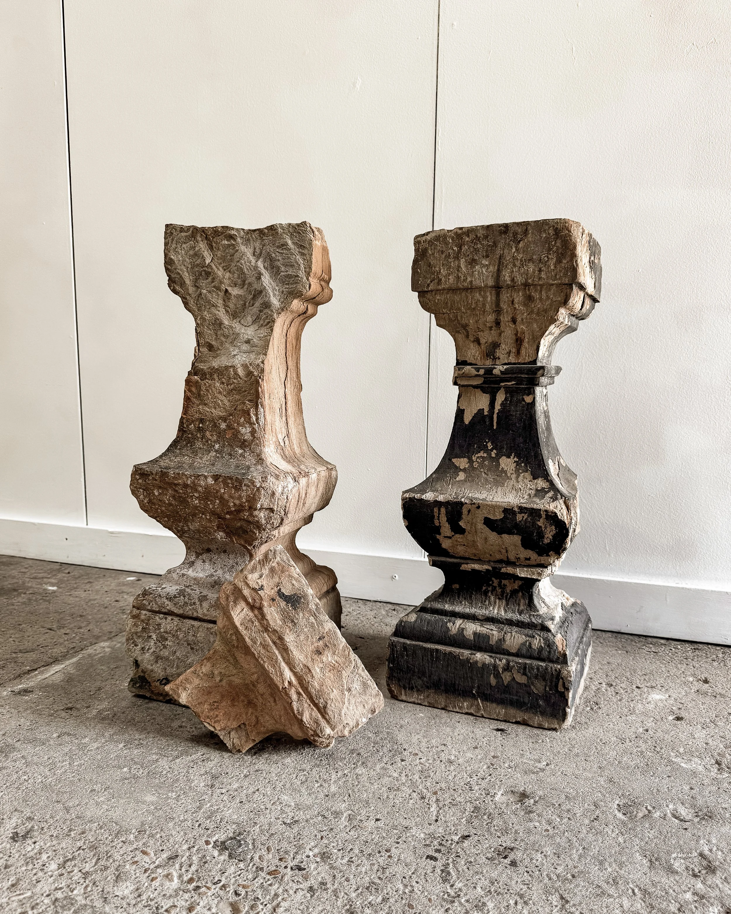 Hand-carved 18th Century Welsh Stone Balustrades