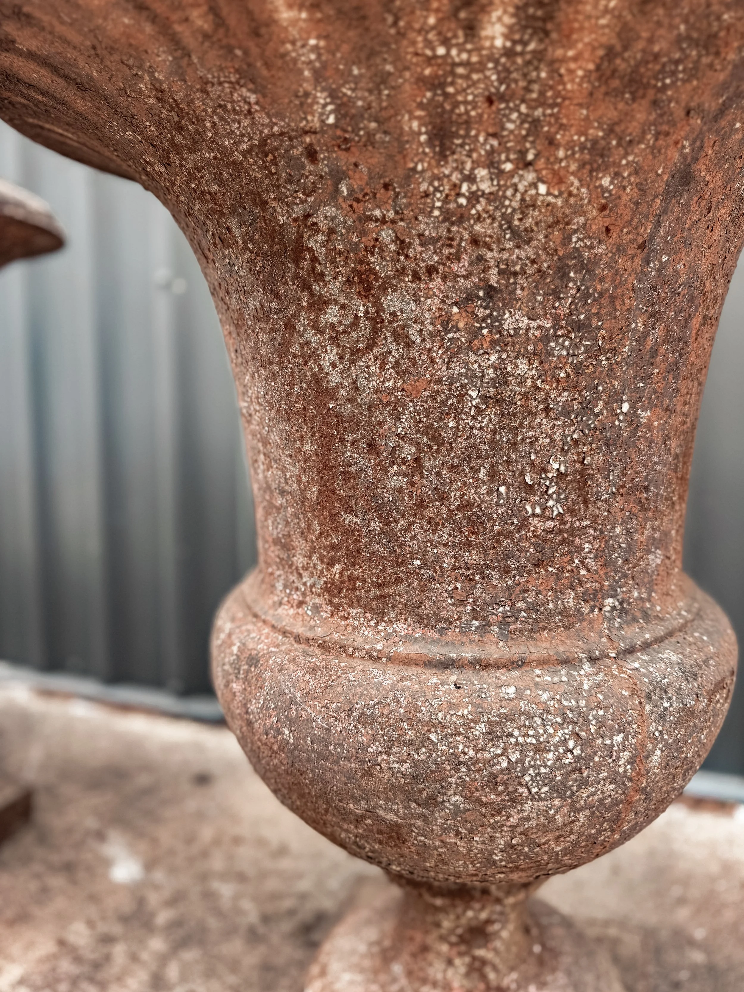 Antique French Cast Iron Medicis Campana Garden Urns