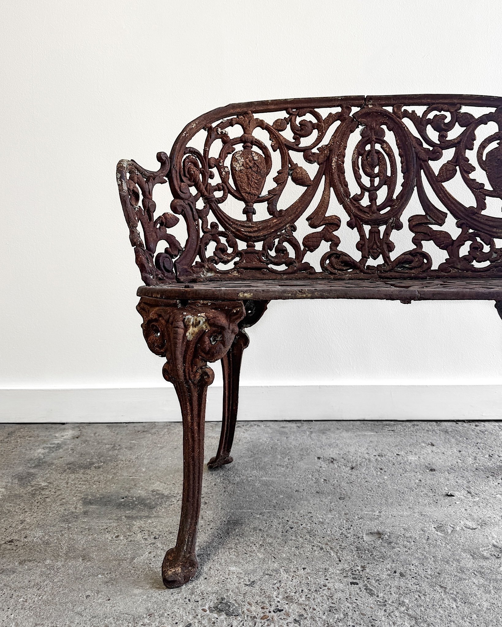 19th Century French Cast Iron Garden Settee