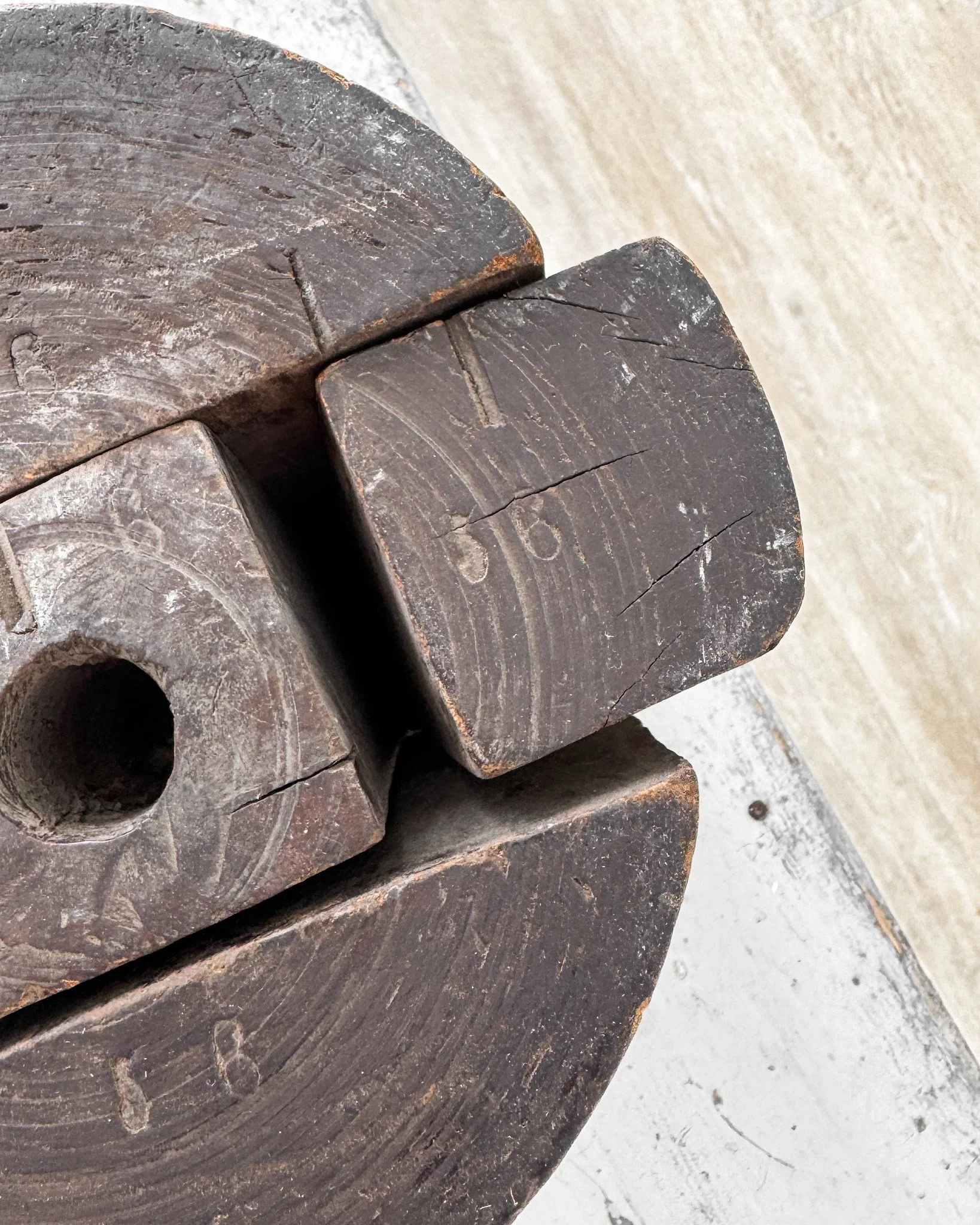 Antique Wooden Puzzle Hat Blocks