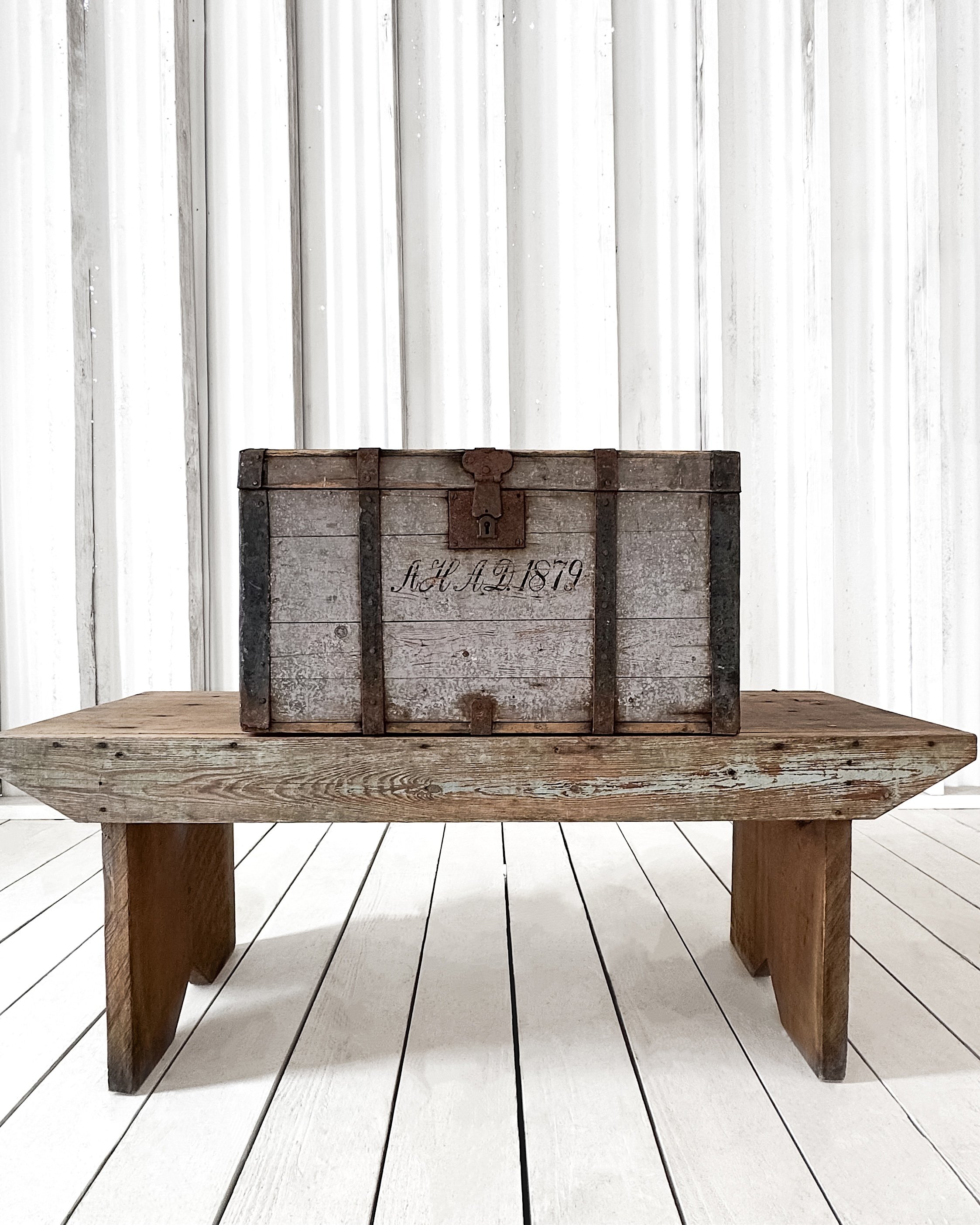 Antique 19th Century Hand-Painted Chest