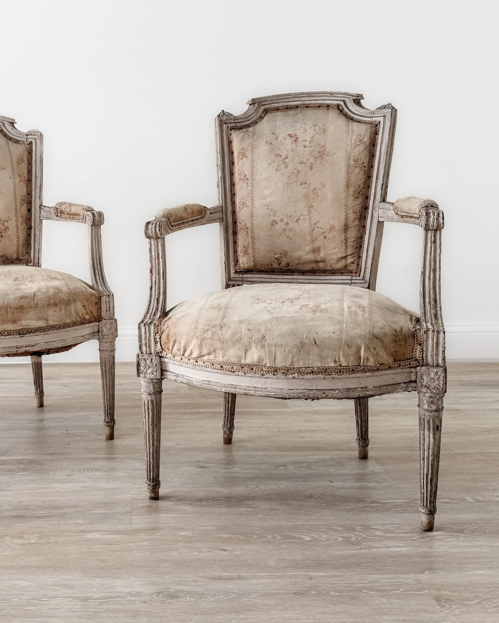 19th-Century French Louis XVI Style Fauteuil Armchairs