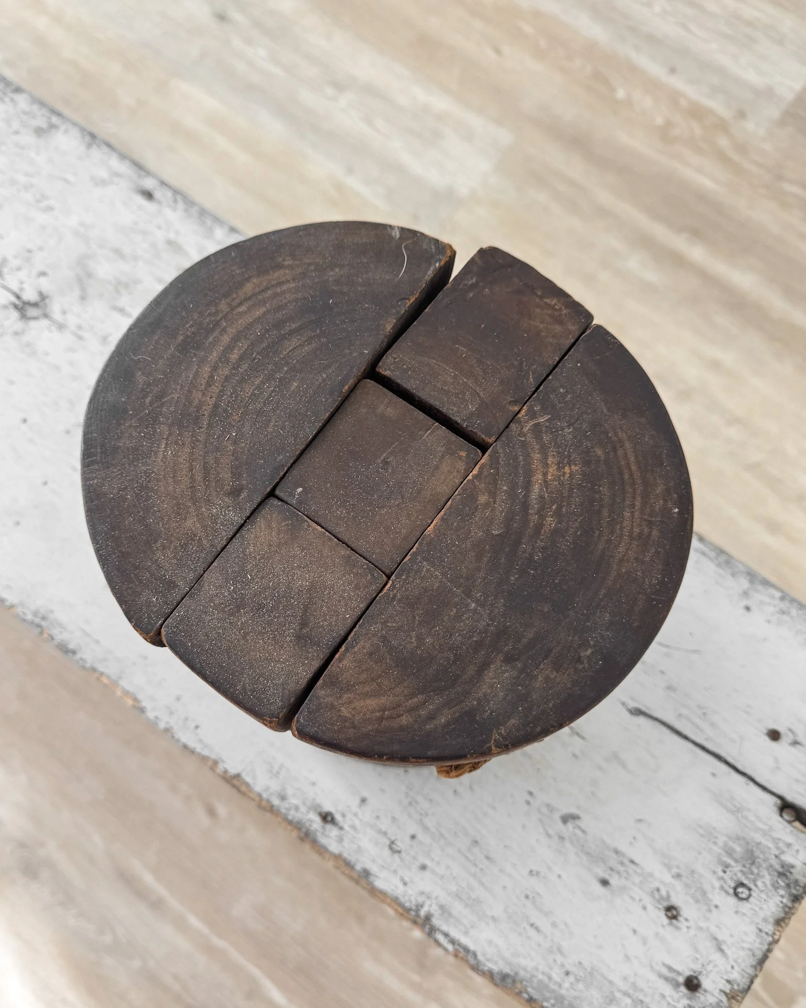 Antique Wooden Puzzle Hat Blocks
