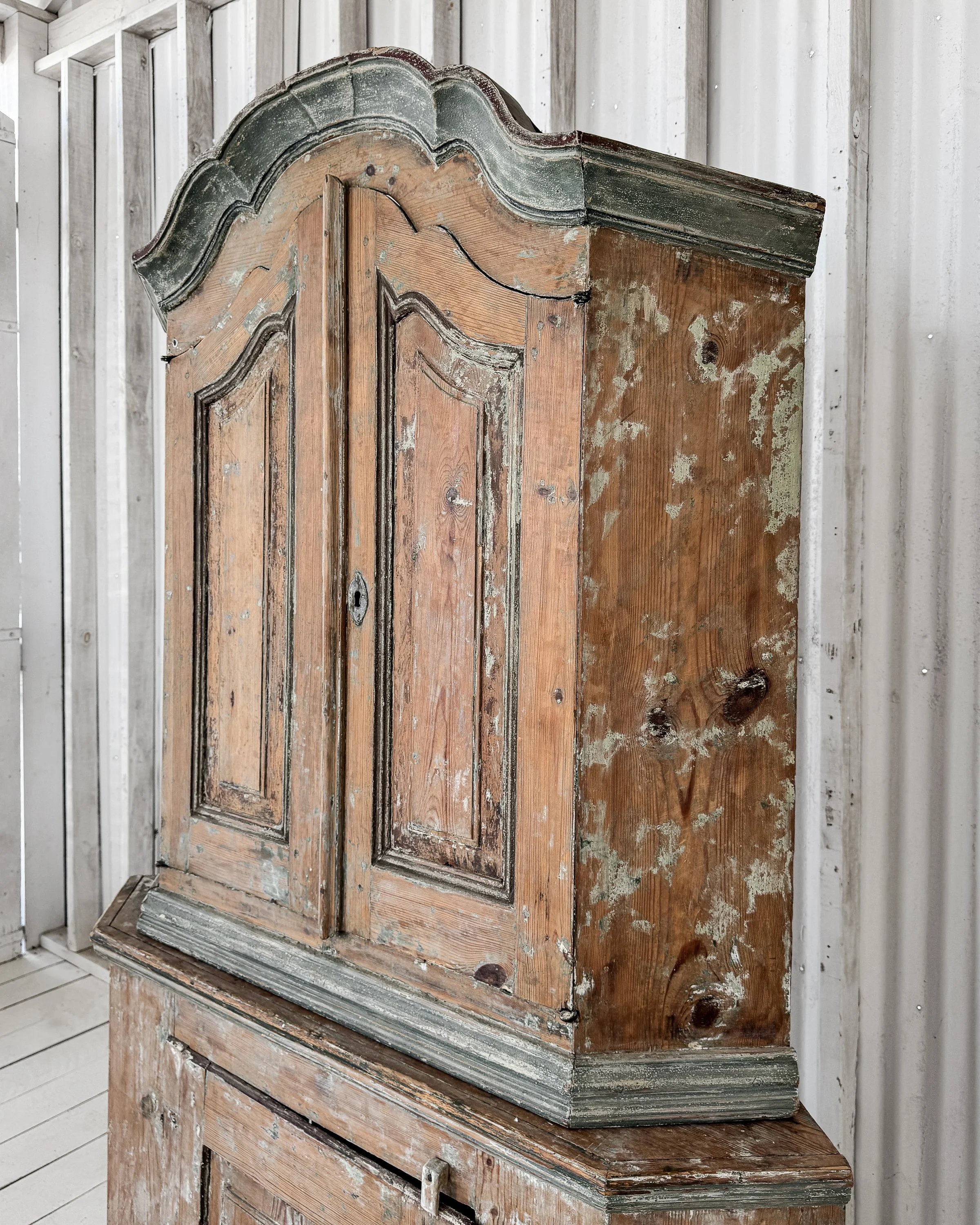 Late Baroque Swedish Corner Cupboard