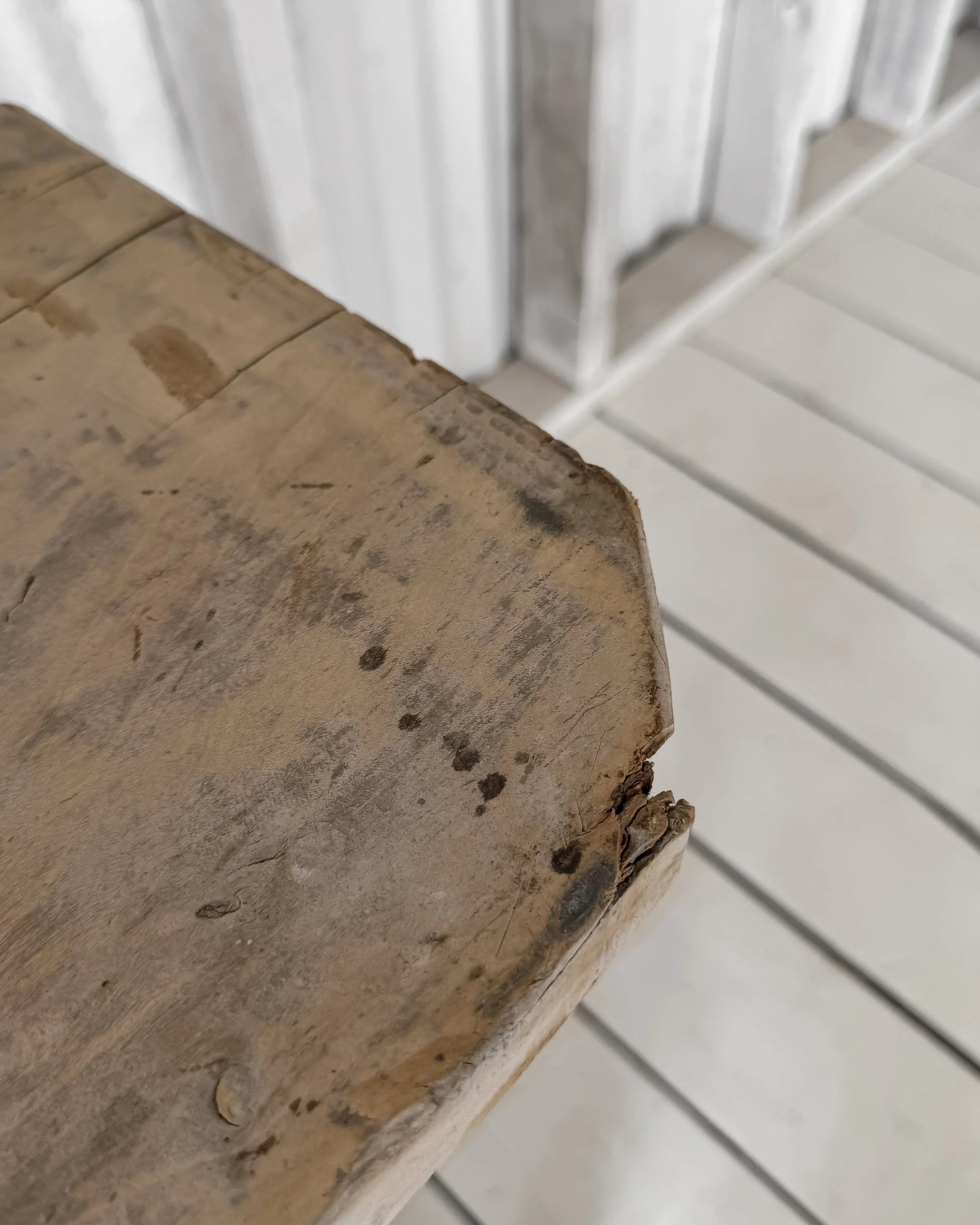 Antique French Laundry Console Table with Trestle Base
