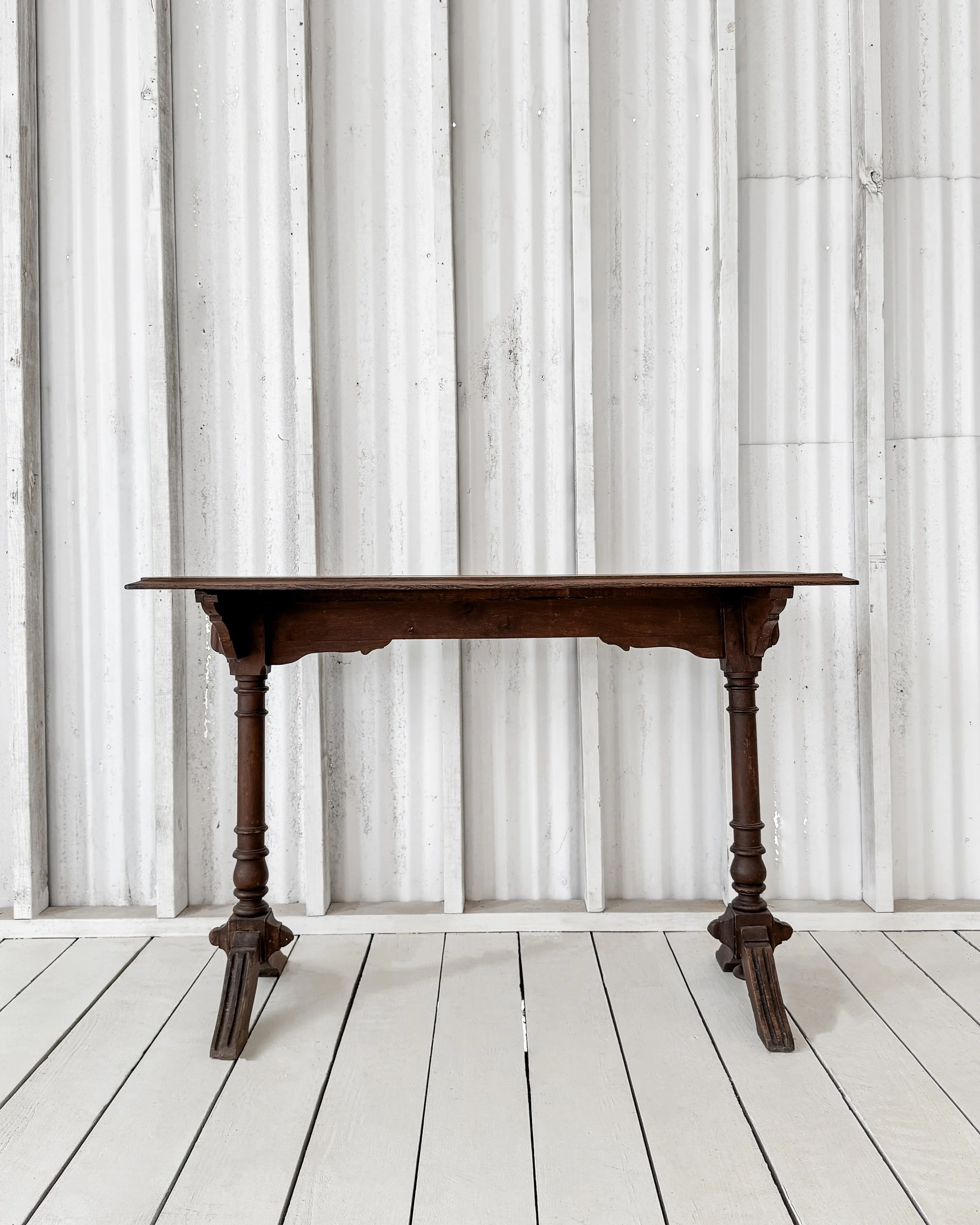 French Pine Bistro Table with Turned Legs