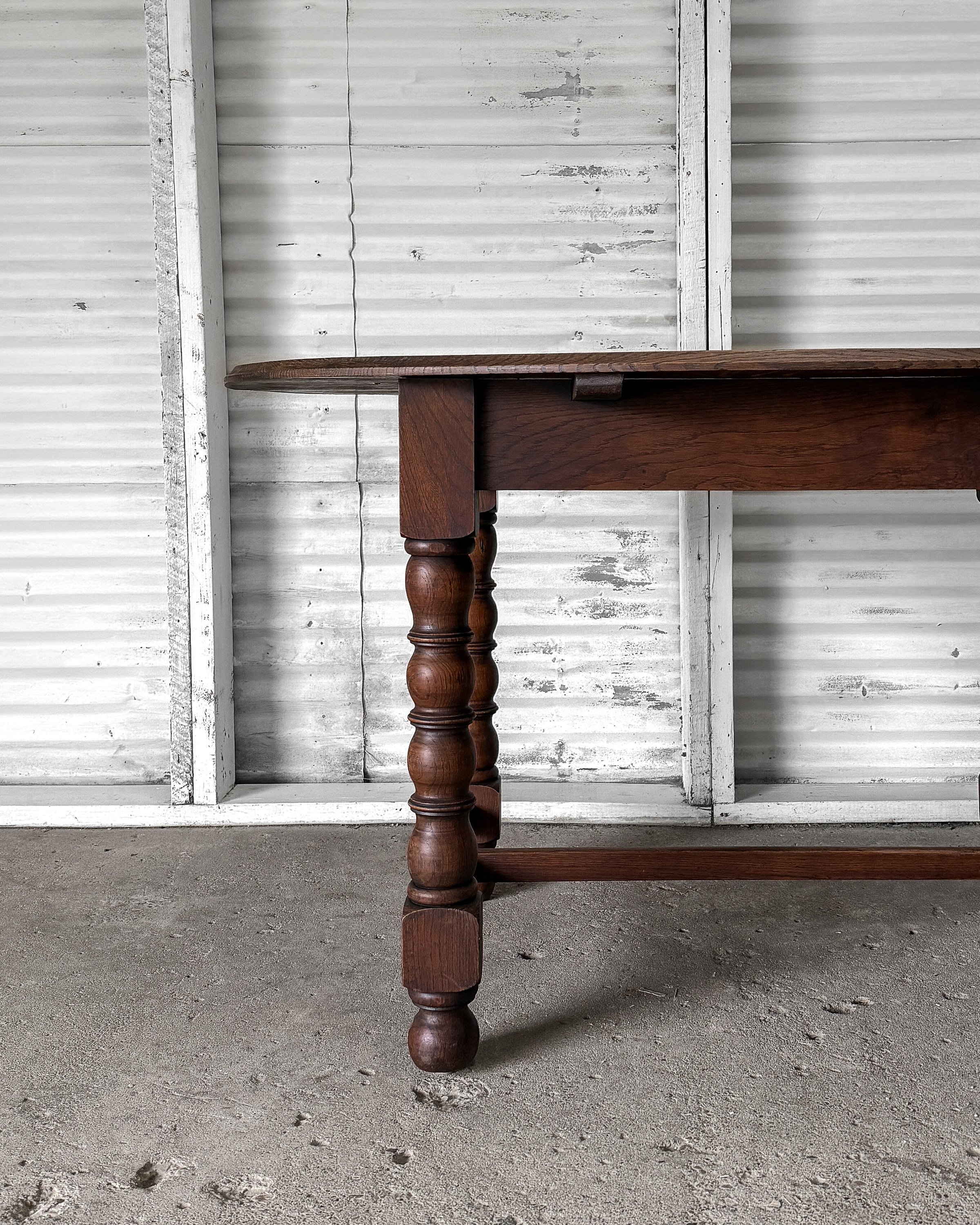 19th Century English Oak Oval Kitchen Table
