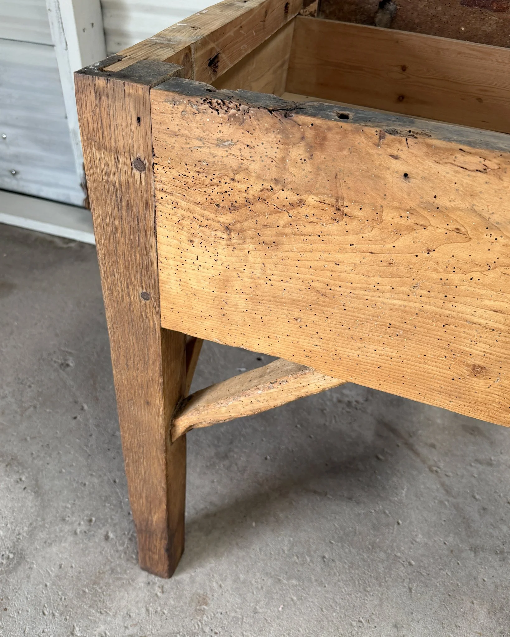 Victorian English Pine Baker’s Table with End Drawers