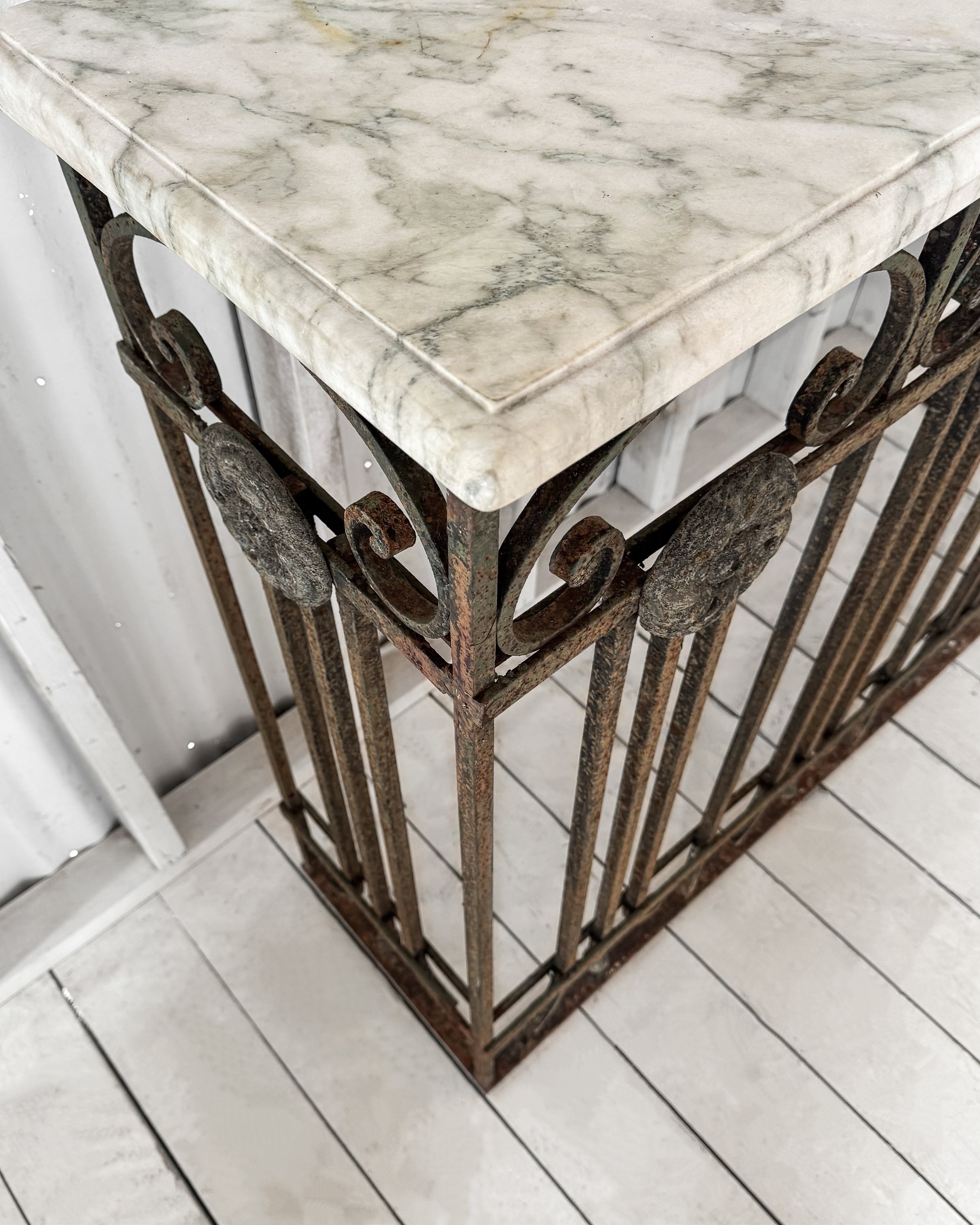 Antique French Cast Iron Console Table