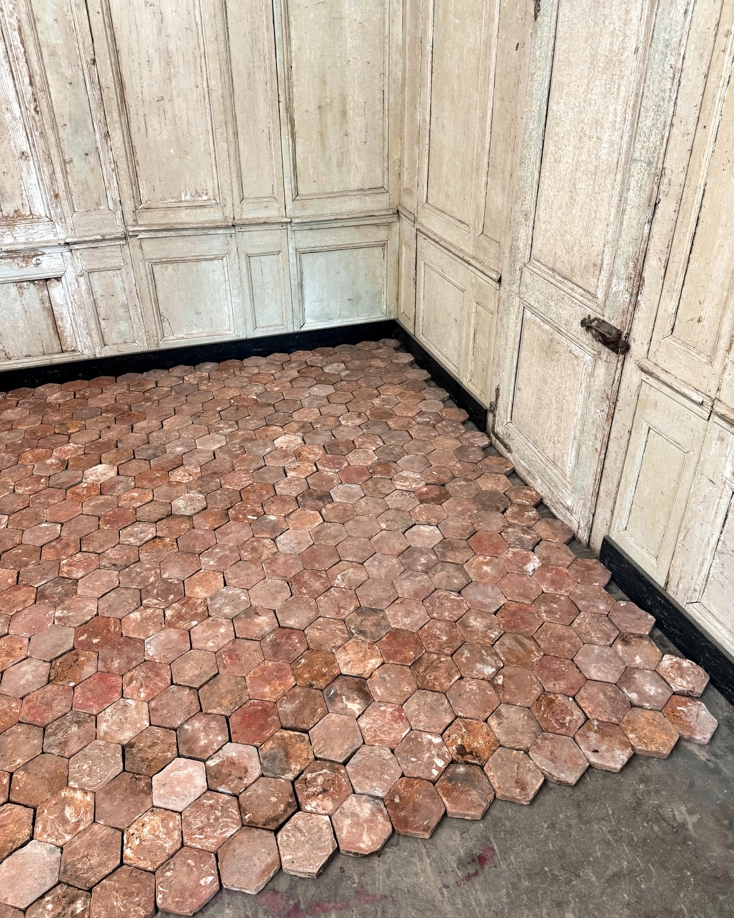 Antique Reclaimed French Terracotta Hexagon Tile