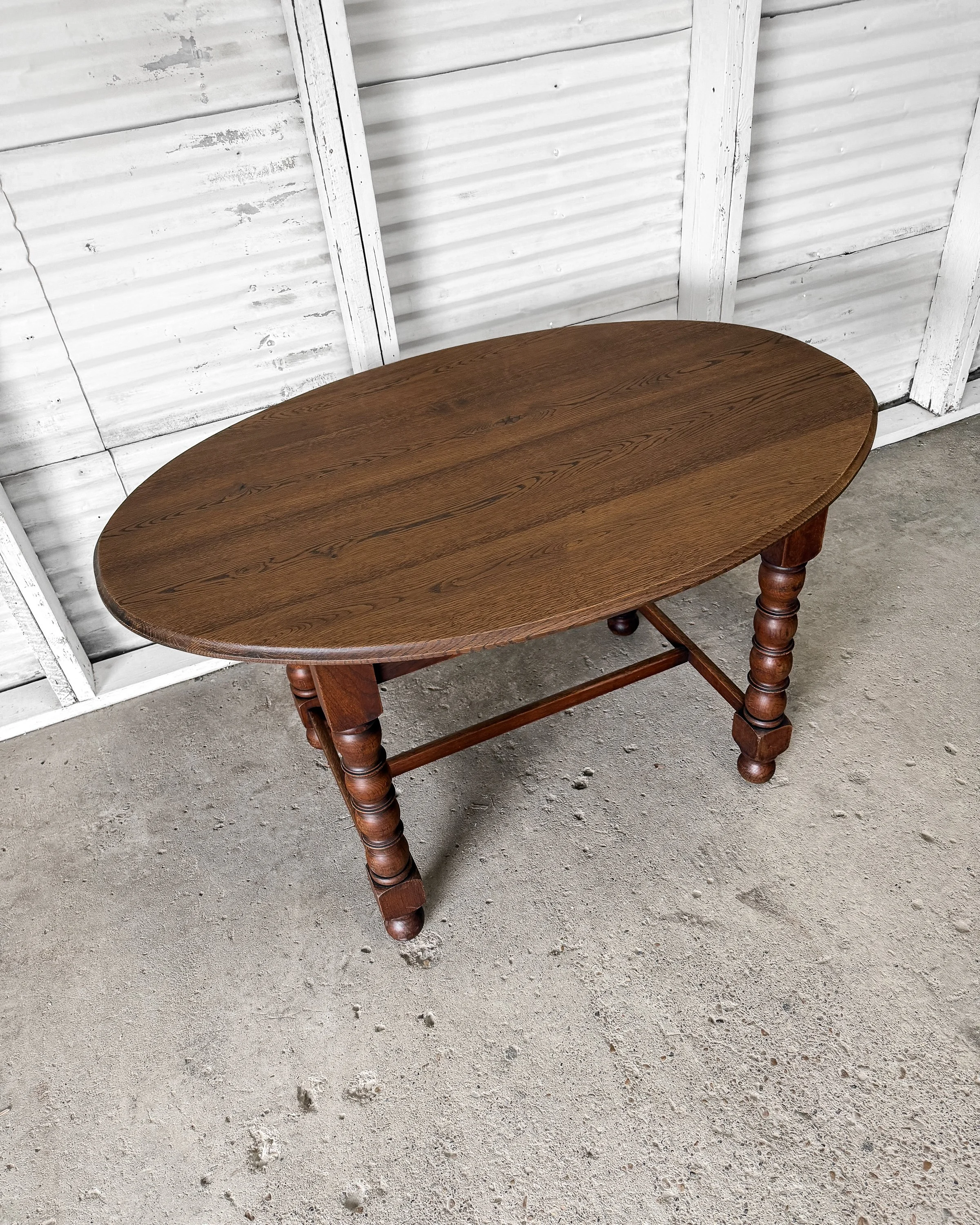 19th Century English Oak Oval Kitchen Table