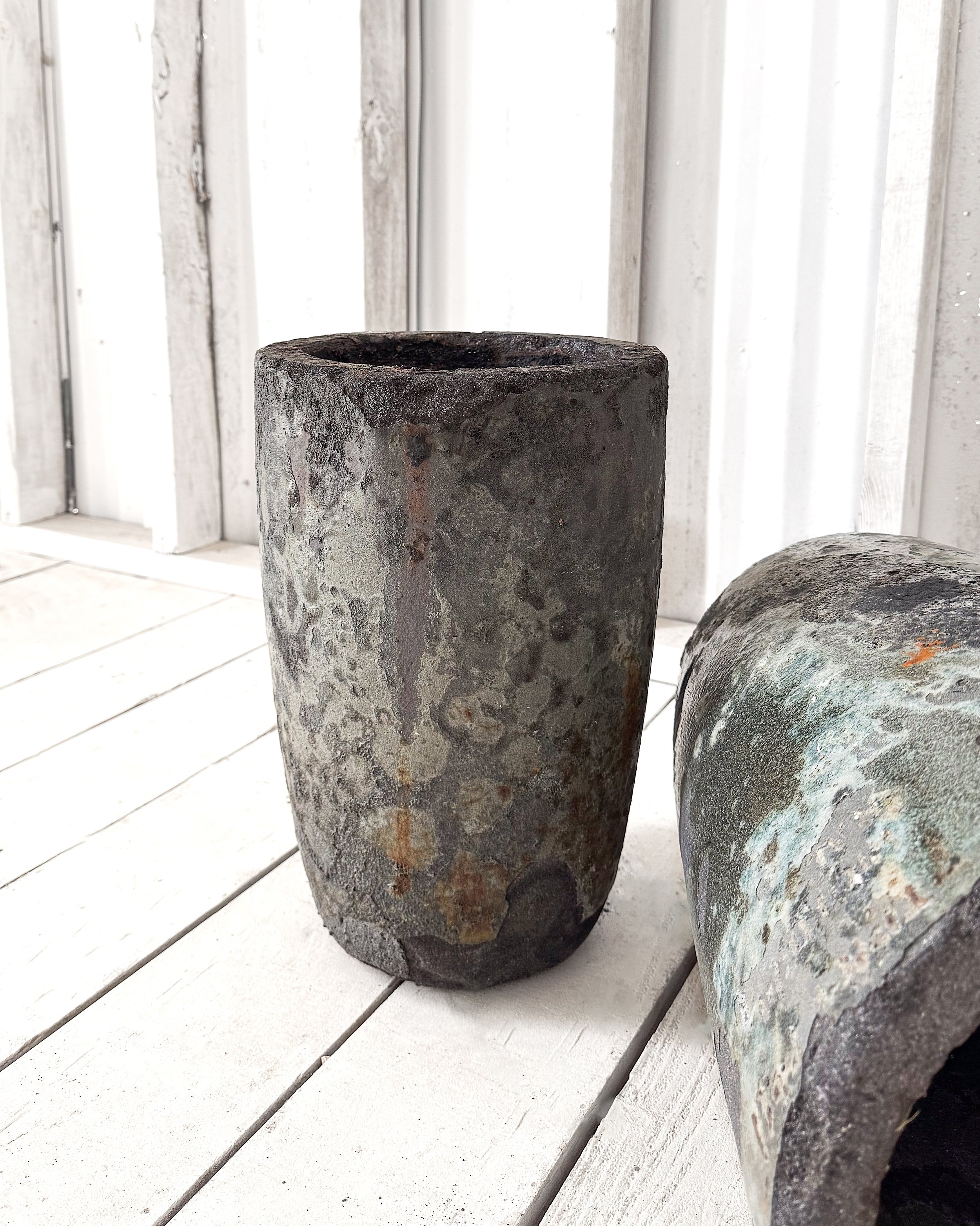 20th Century Industrial Lava Stone Foundry Crucibles