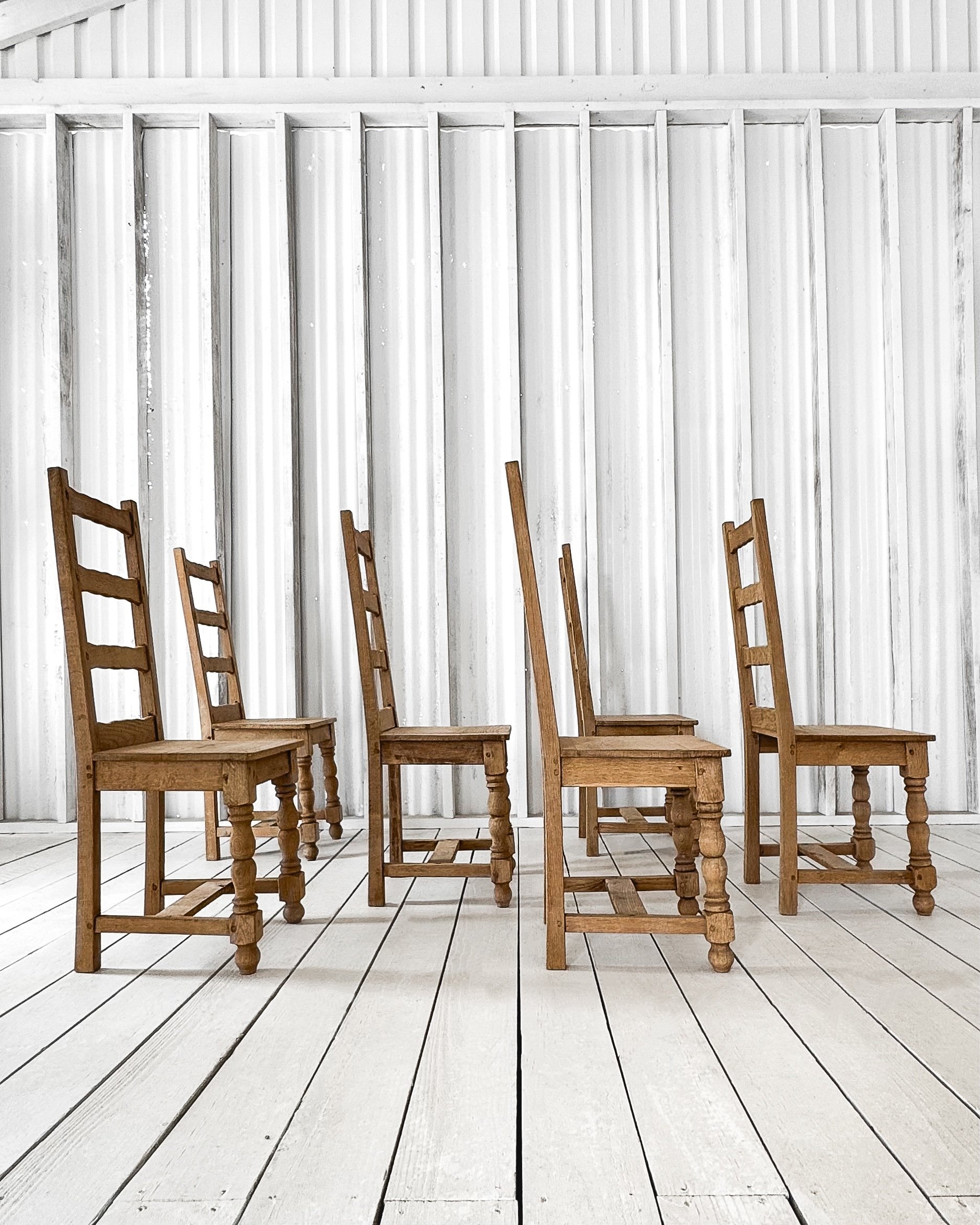 Antique French Ladderback Chairs