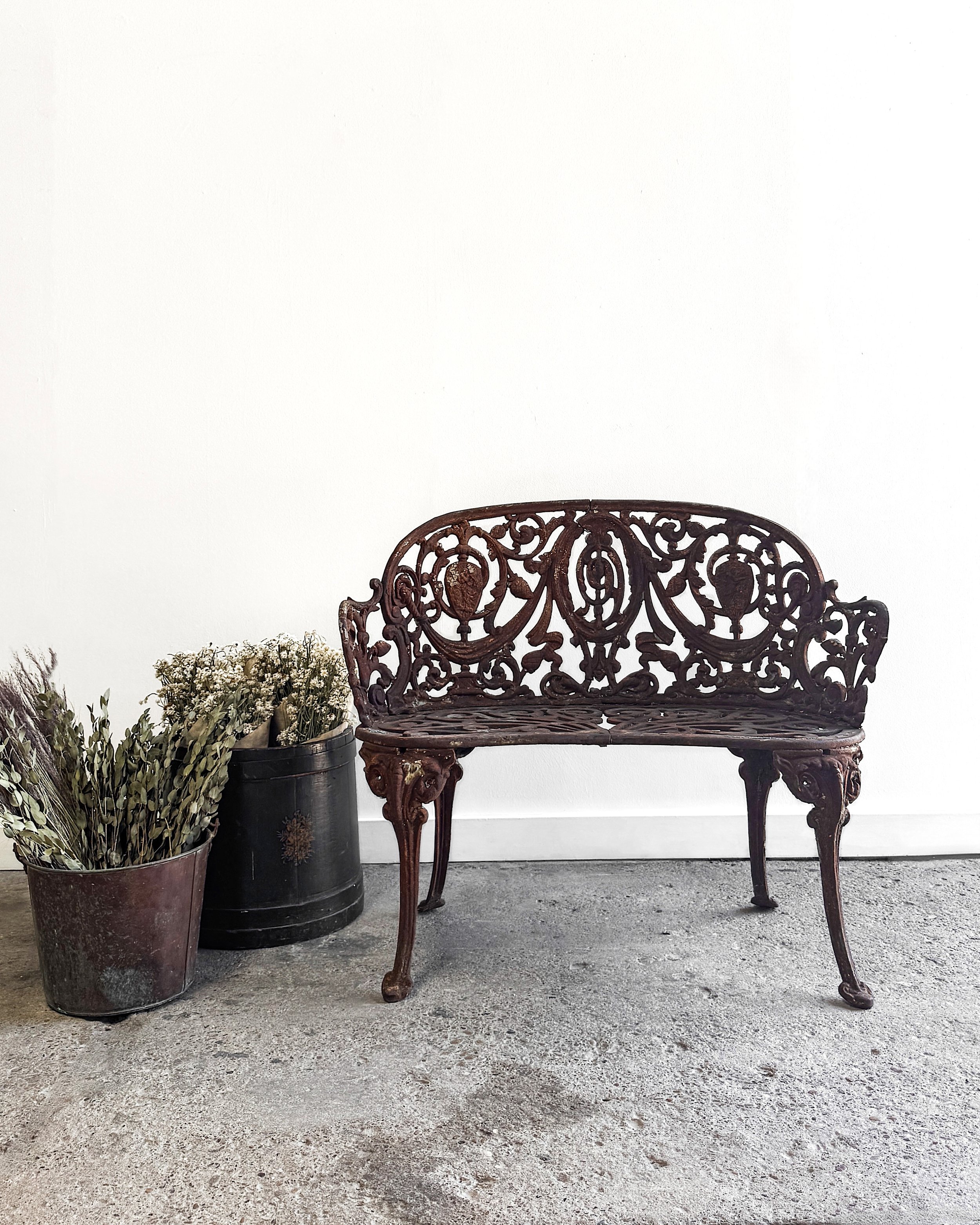 19th Century French Cast Iron Garden Settee