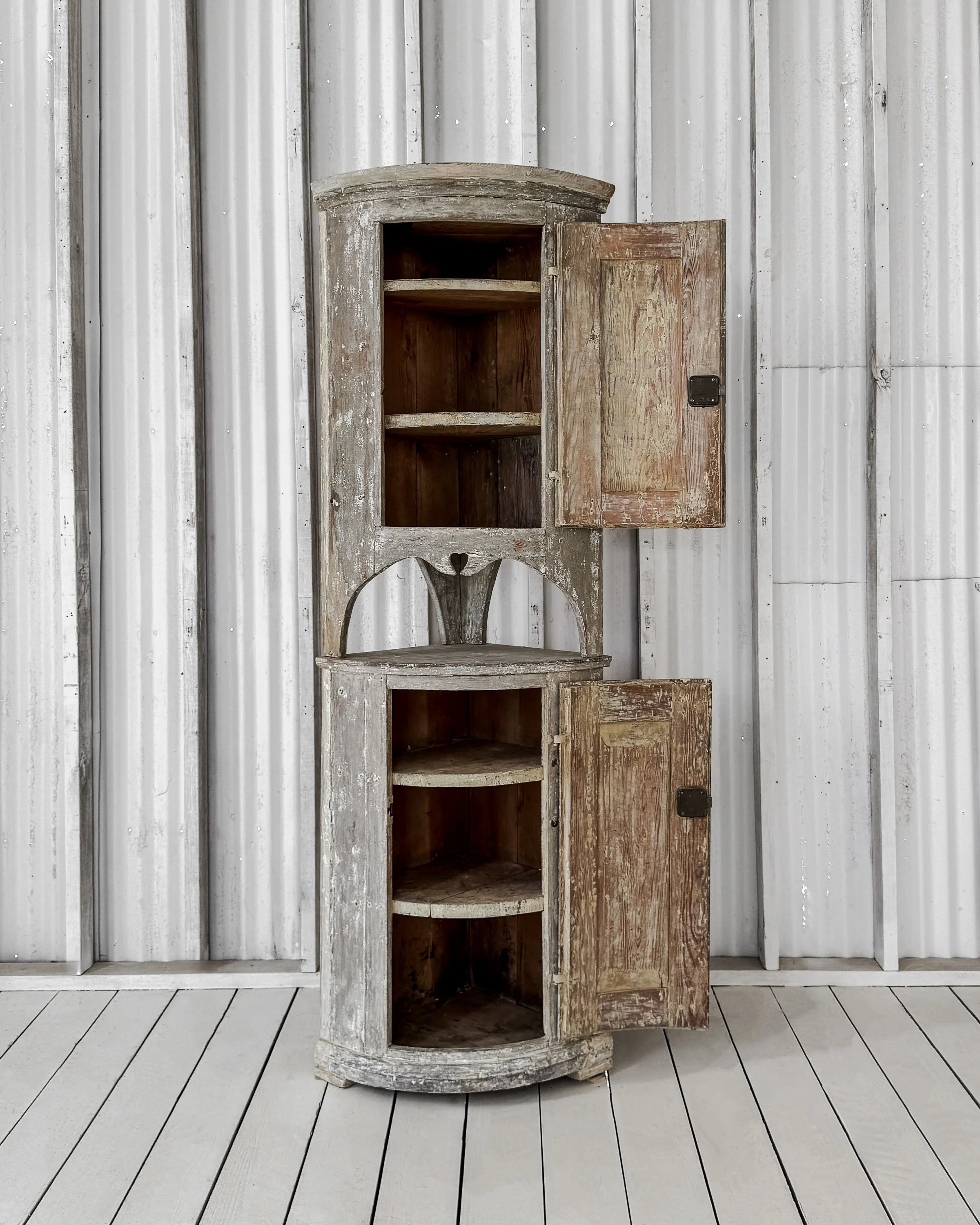 Late 18th Century Narrow Swedish Corner Cupboard