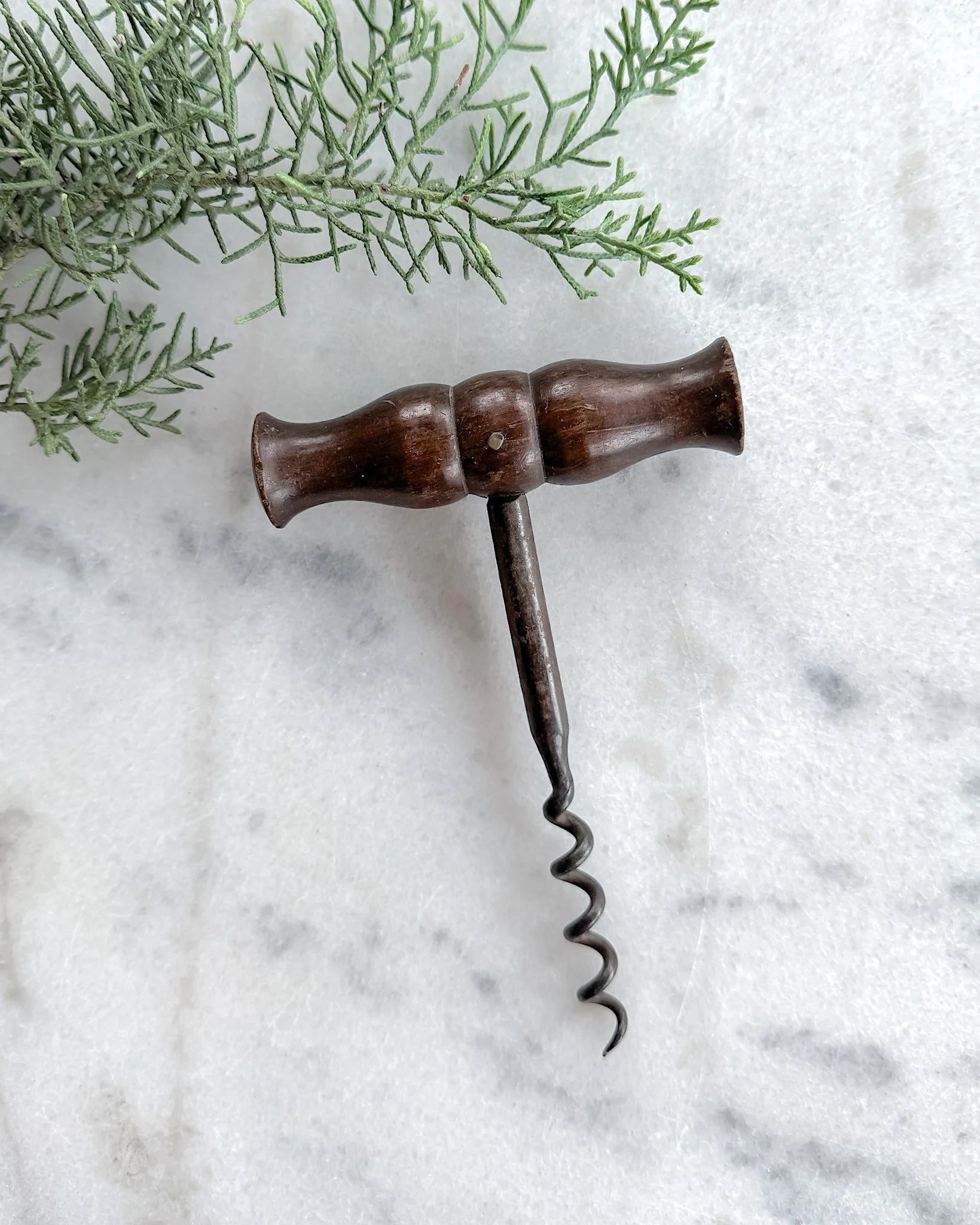Victorian Wooden-Handled Corkscrew