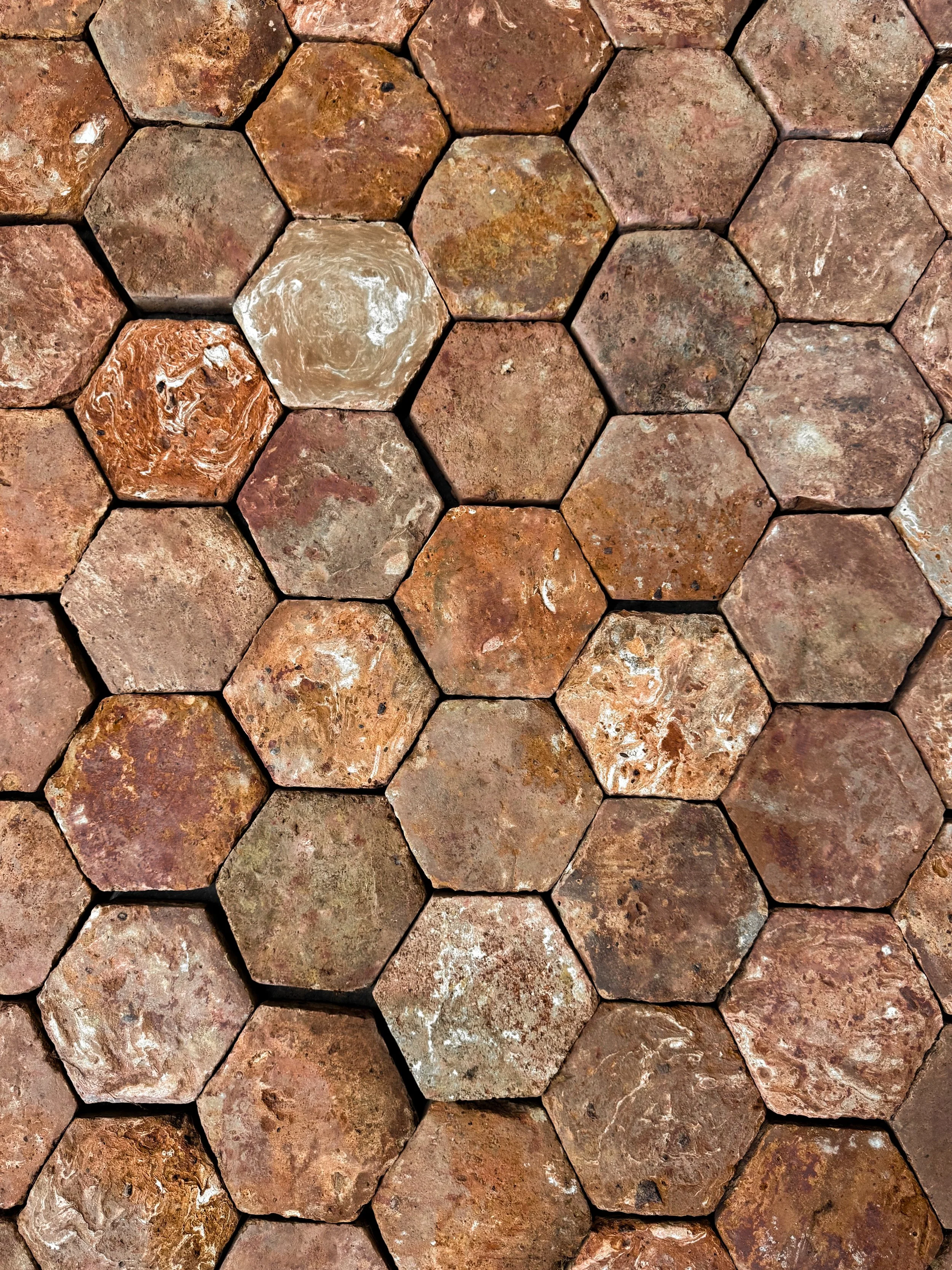 Antique Reclaimed French Terracotta Hexagon Tile