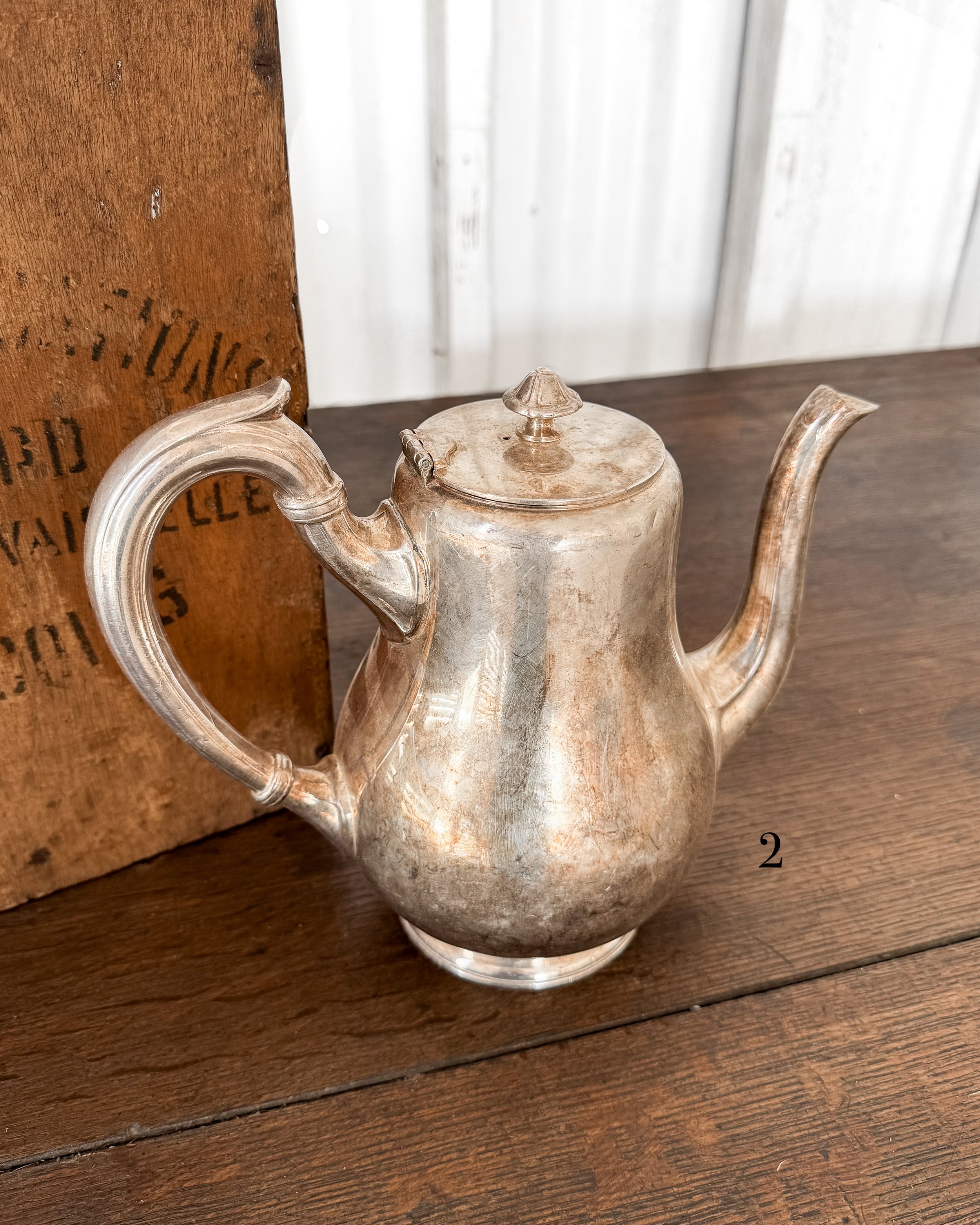 Antique Ercuis Silver Teapot
