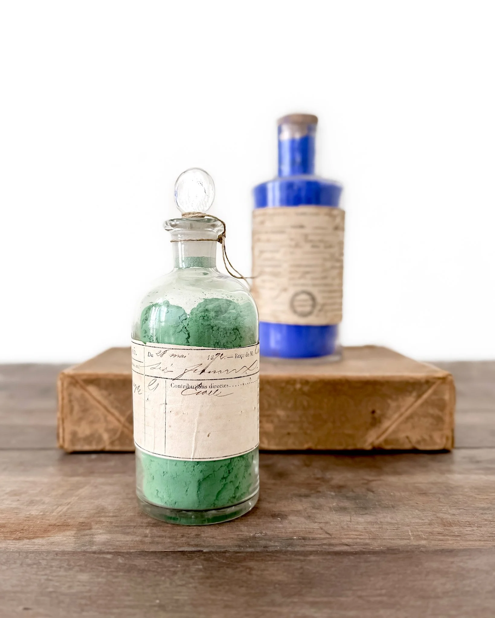 19th Century French Paint Pigments in Glass Bottles