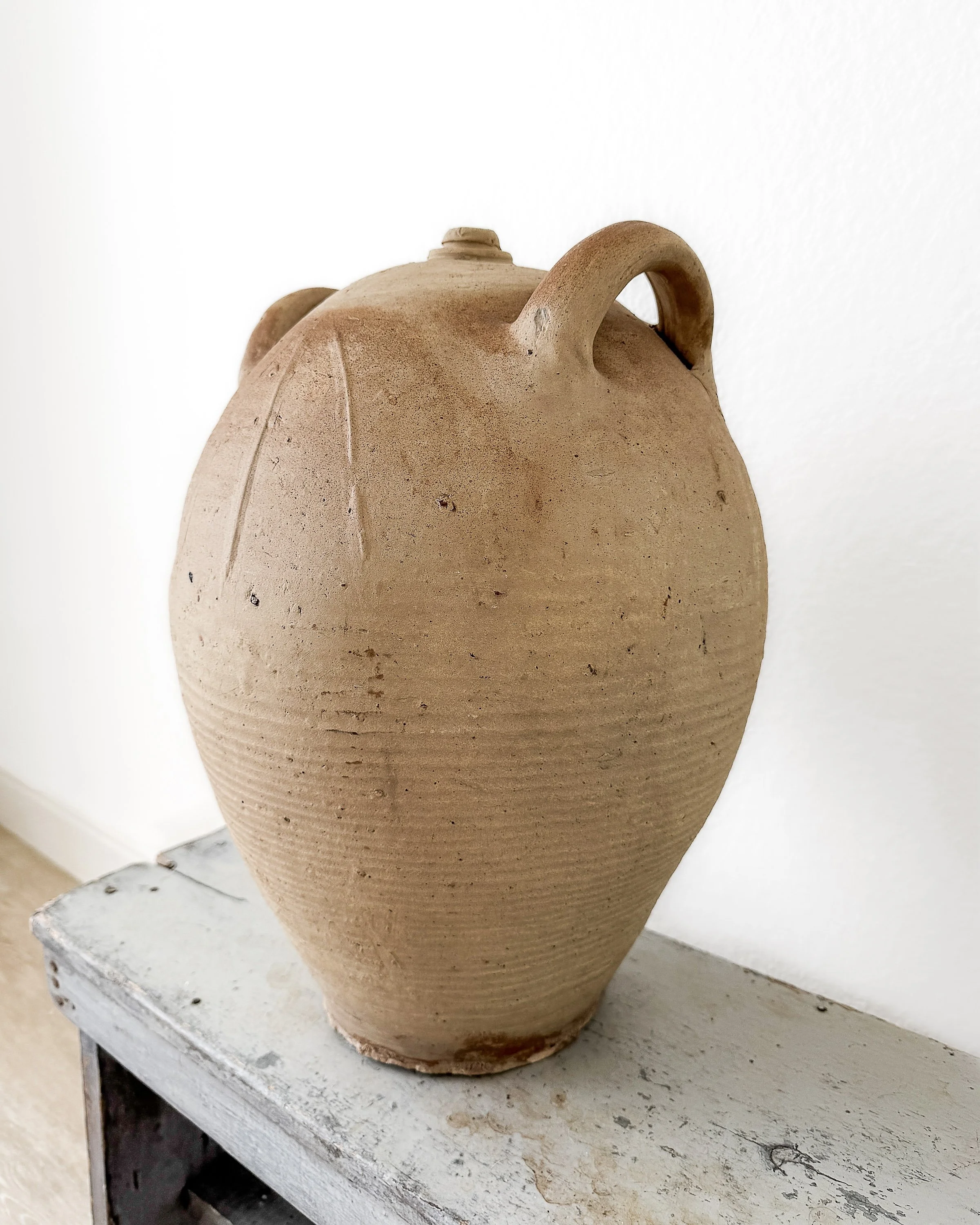 19th Century French Stoneware Olive Oil Jugs