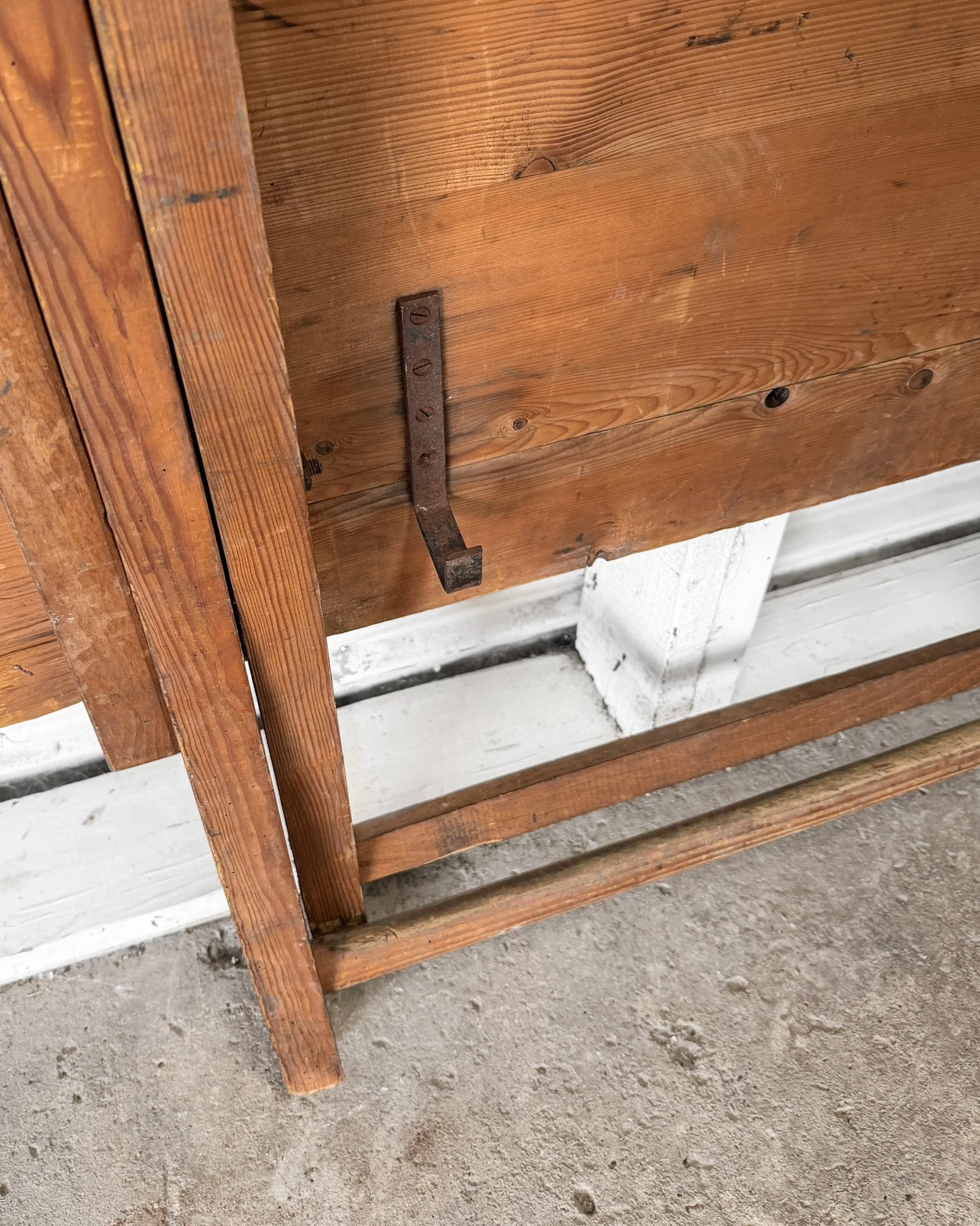 Antique Belgian Natural Pine Folding Work Table