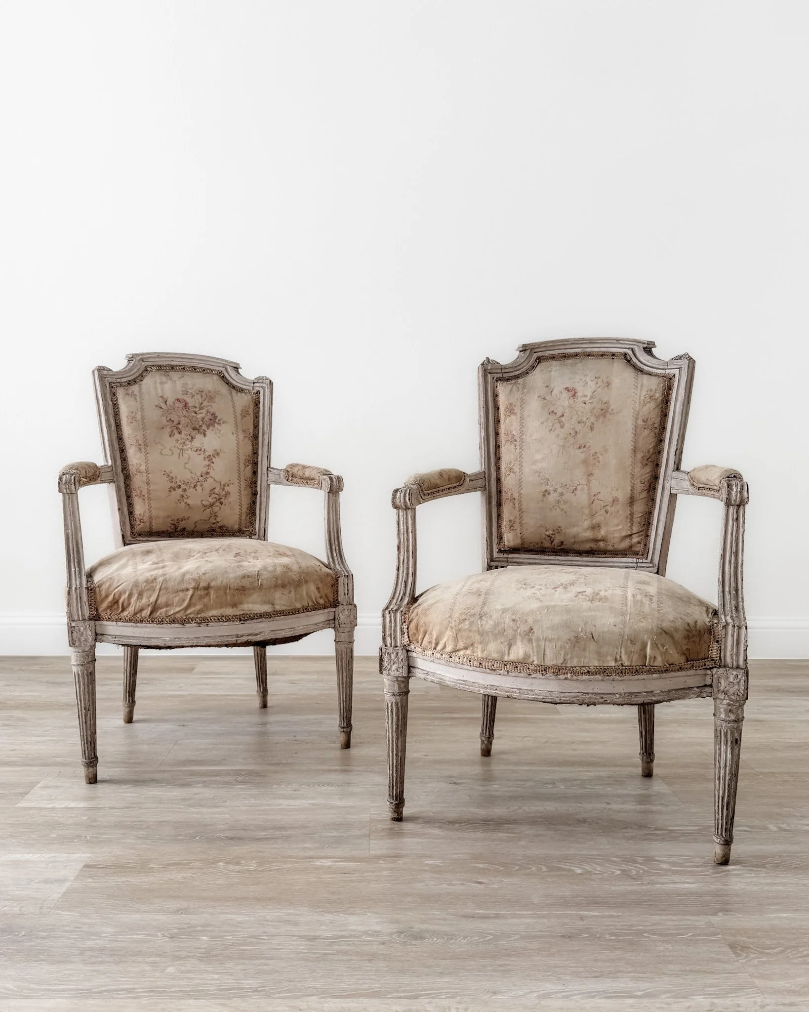 (Pair) 19th-Century French Louis XVI Style Fauteuils