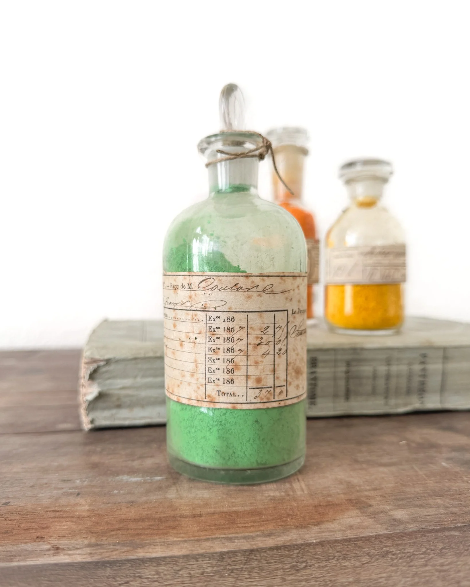 19th Century French Paint Pigments in Glass Bottles
