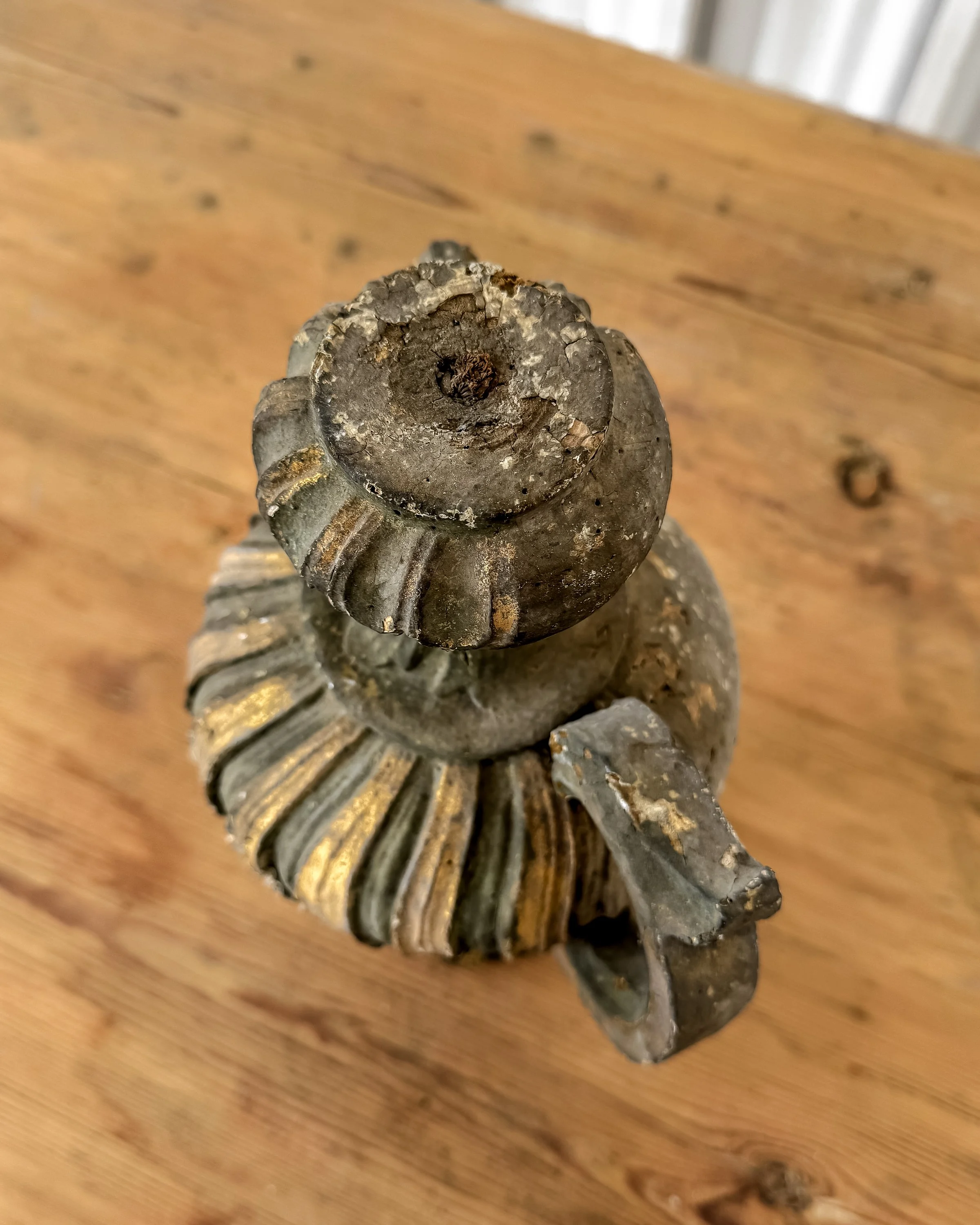 Antique French Wooden Fragment Candlestick Finials