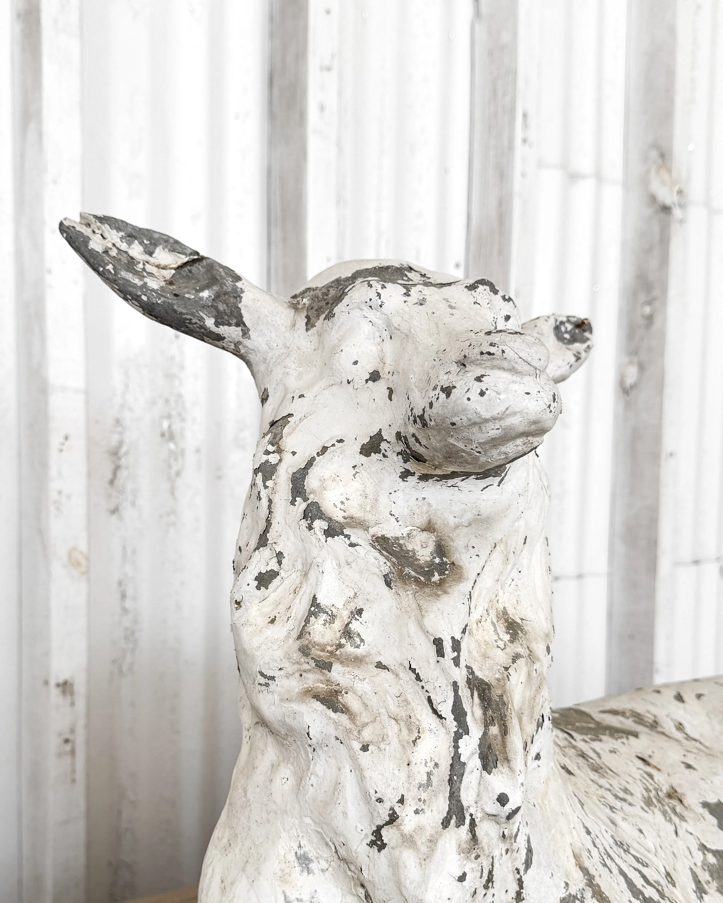 19th C. French Cast Cement Pastoral Stag Statue