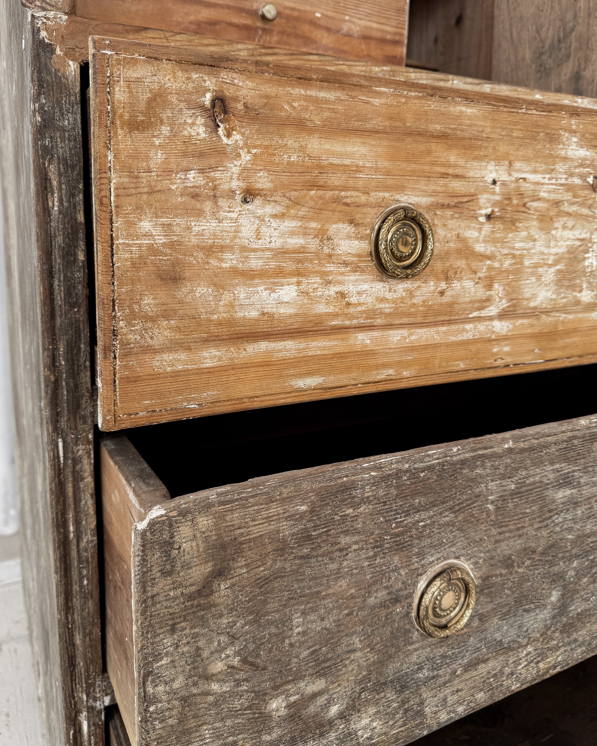 18th Century Swedish Gustavian Writing Bureau in Dry-Scraped Pine