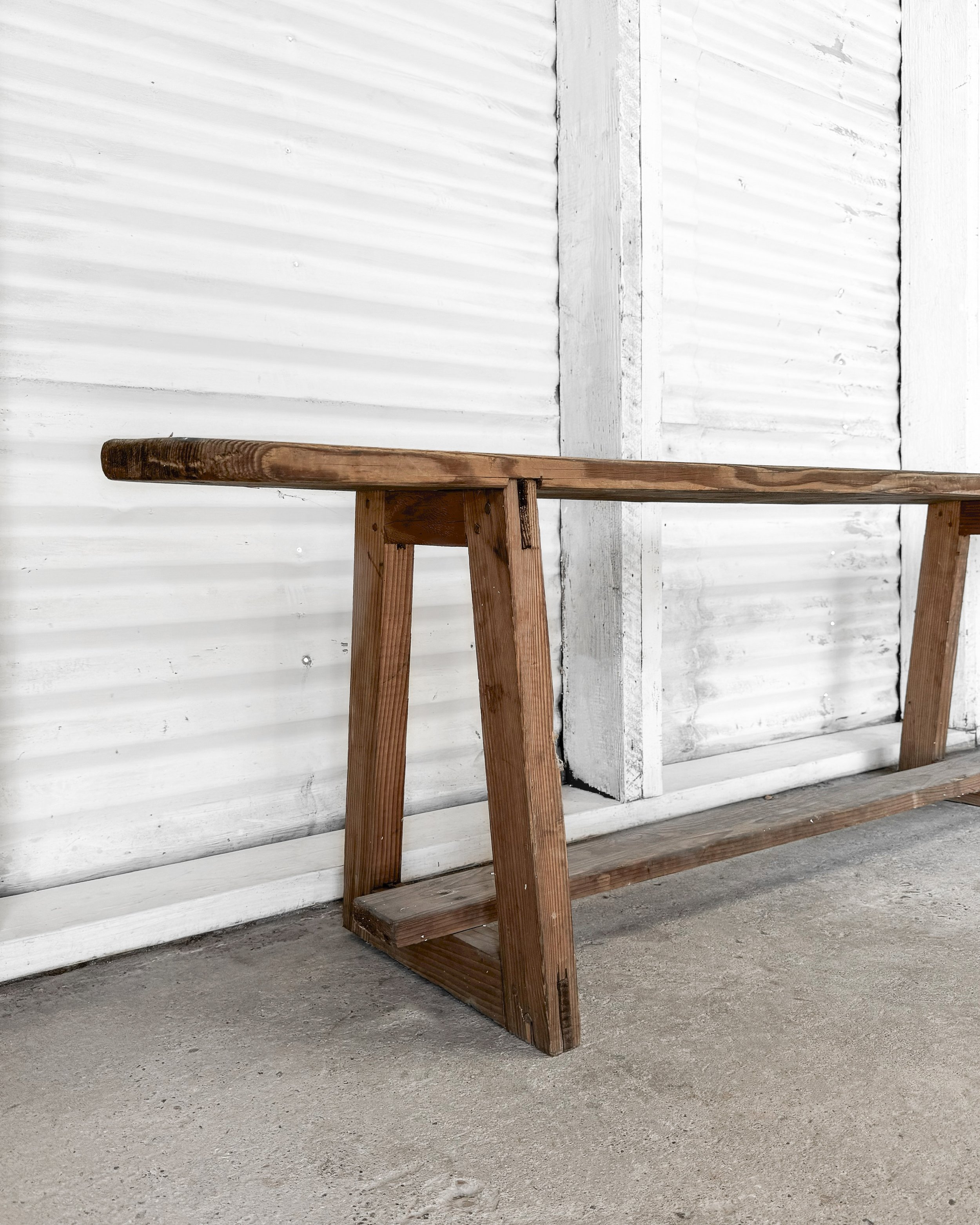 Antique French Bench with A-Frame Legs
