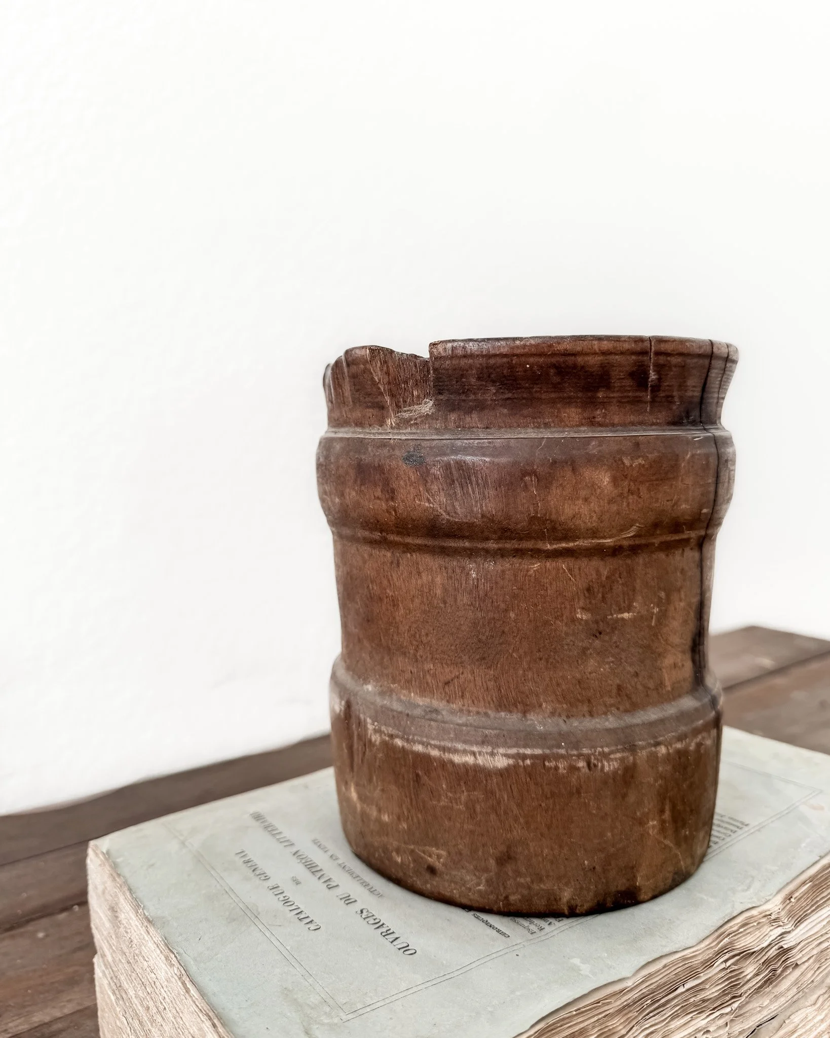 Antique Wooden Mortar