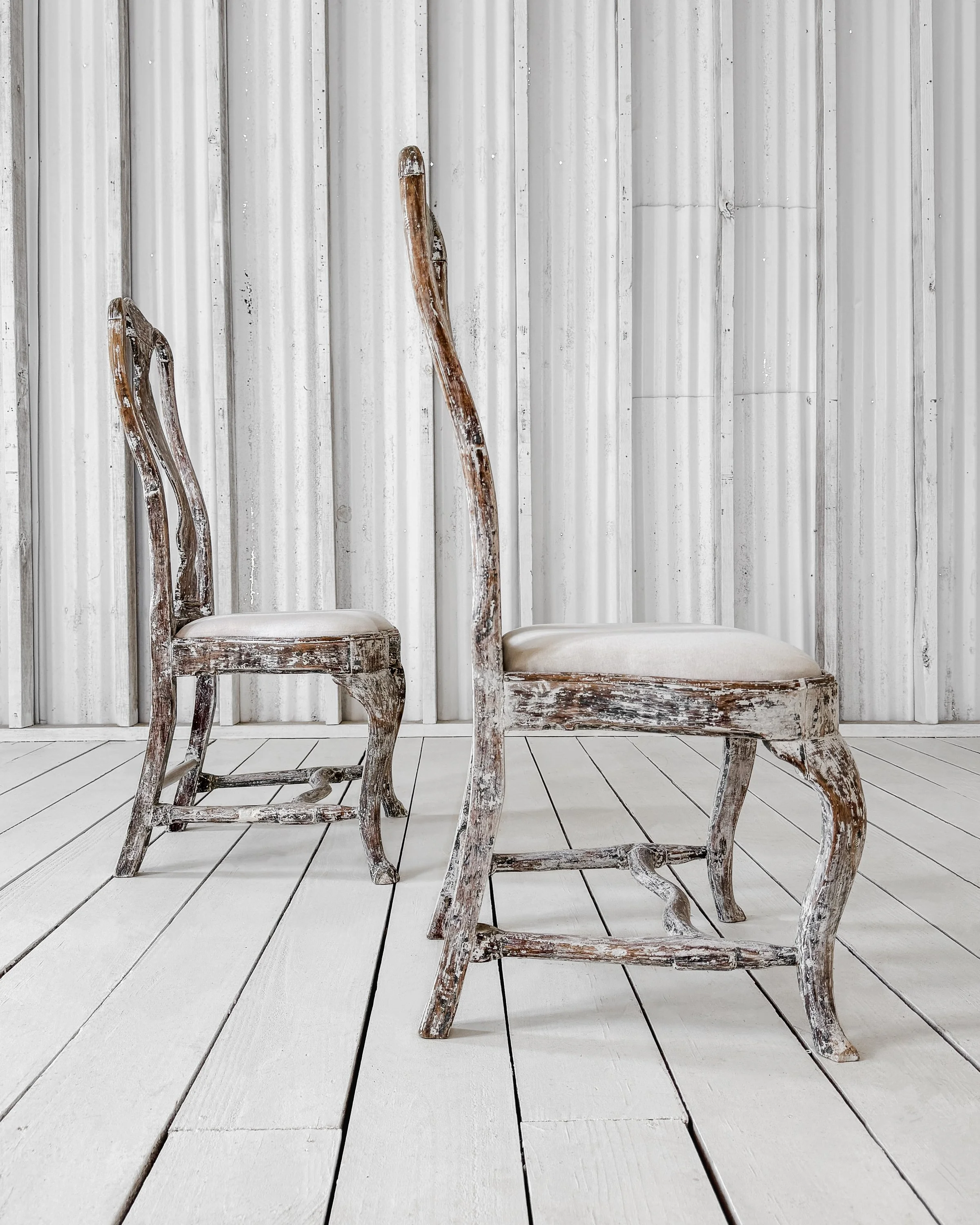 Painted Swedish Baroque Chairs