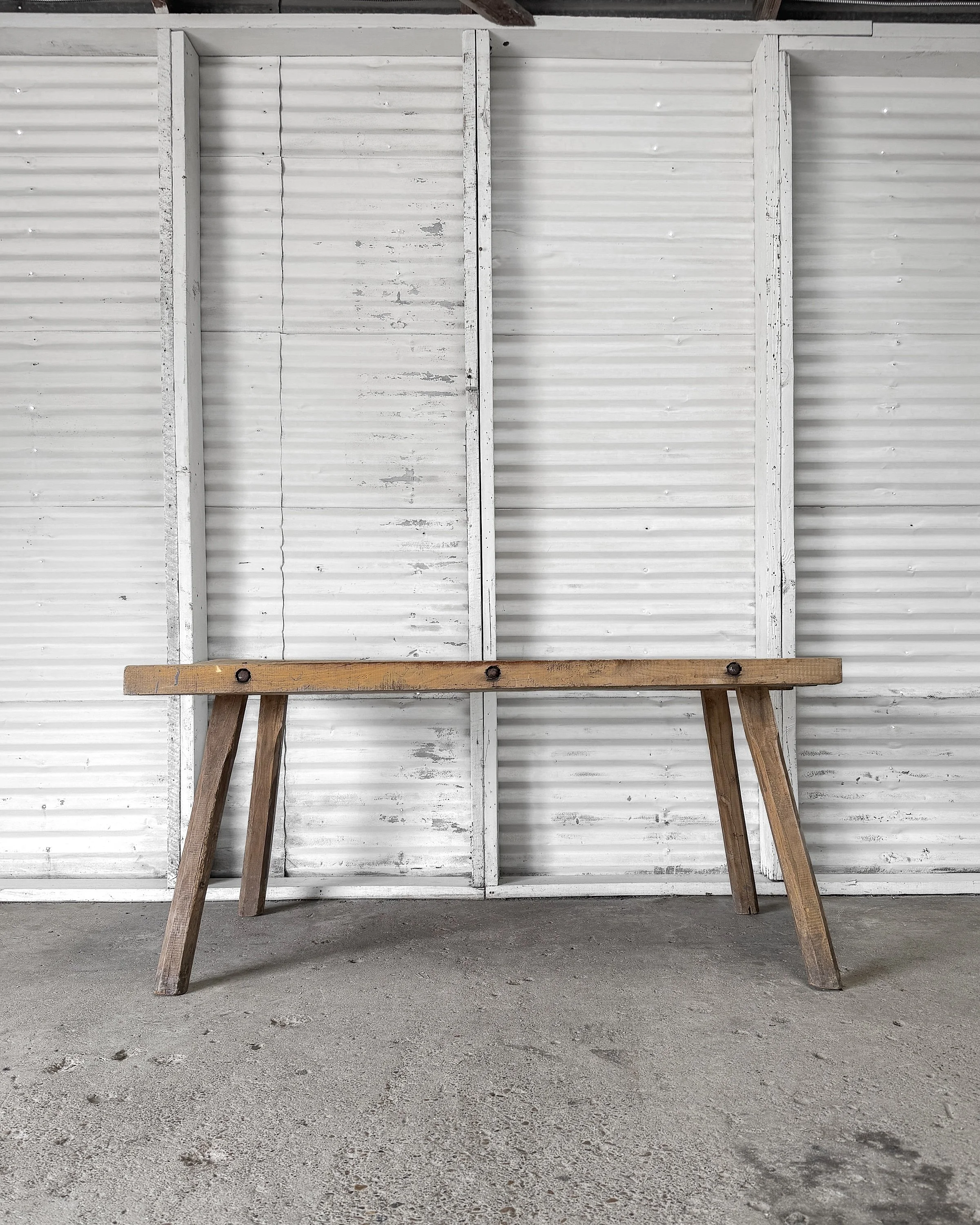 Antique Hungarian Console Work Table with Pegged Legs