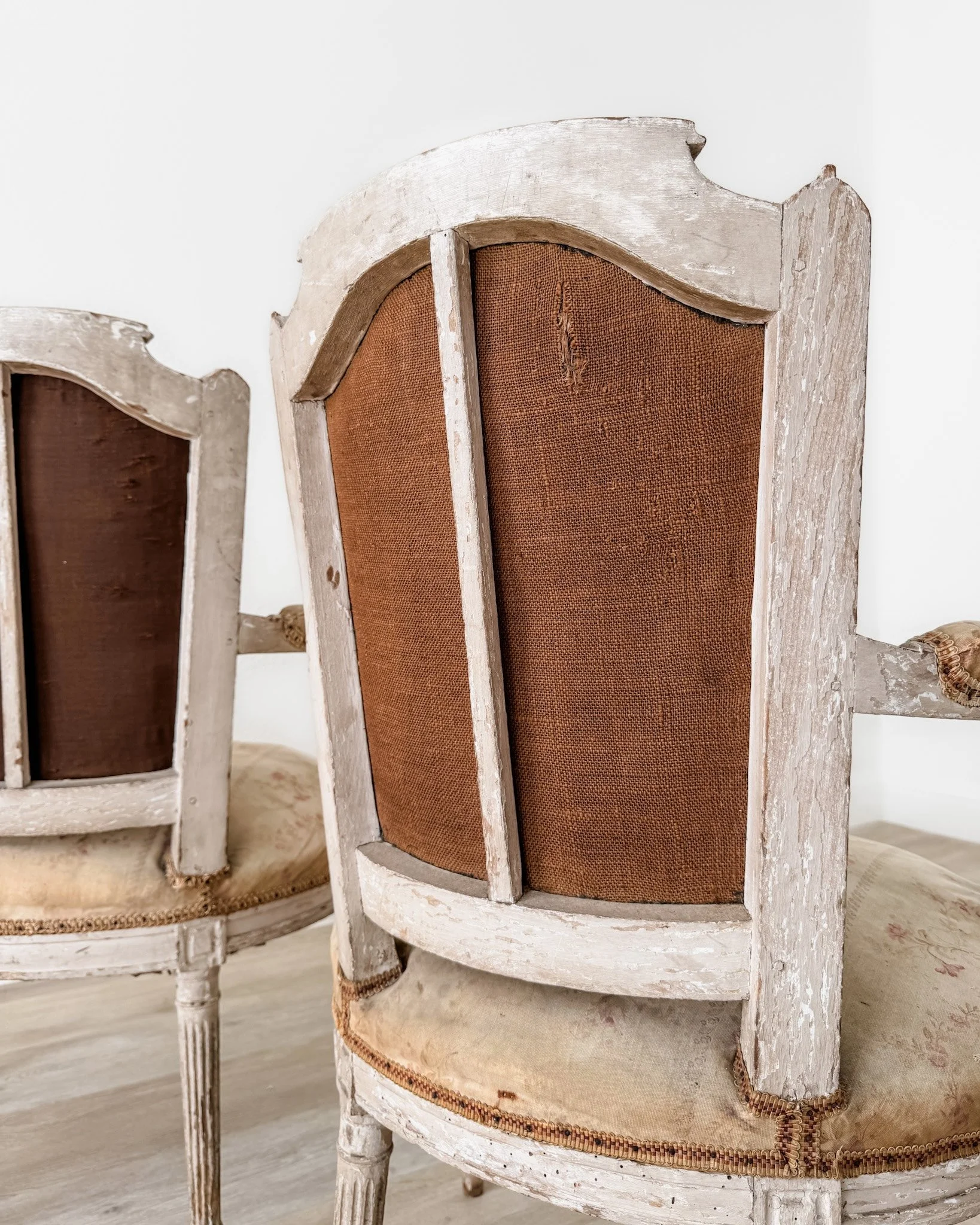 19th-Century French Louis XVI Style Fauteuil Armchairs