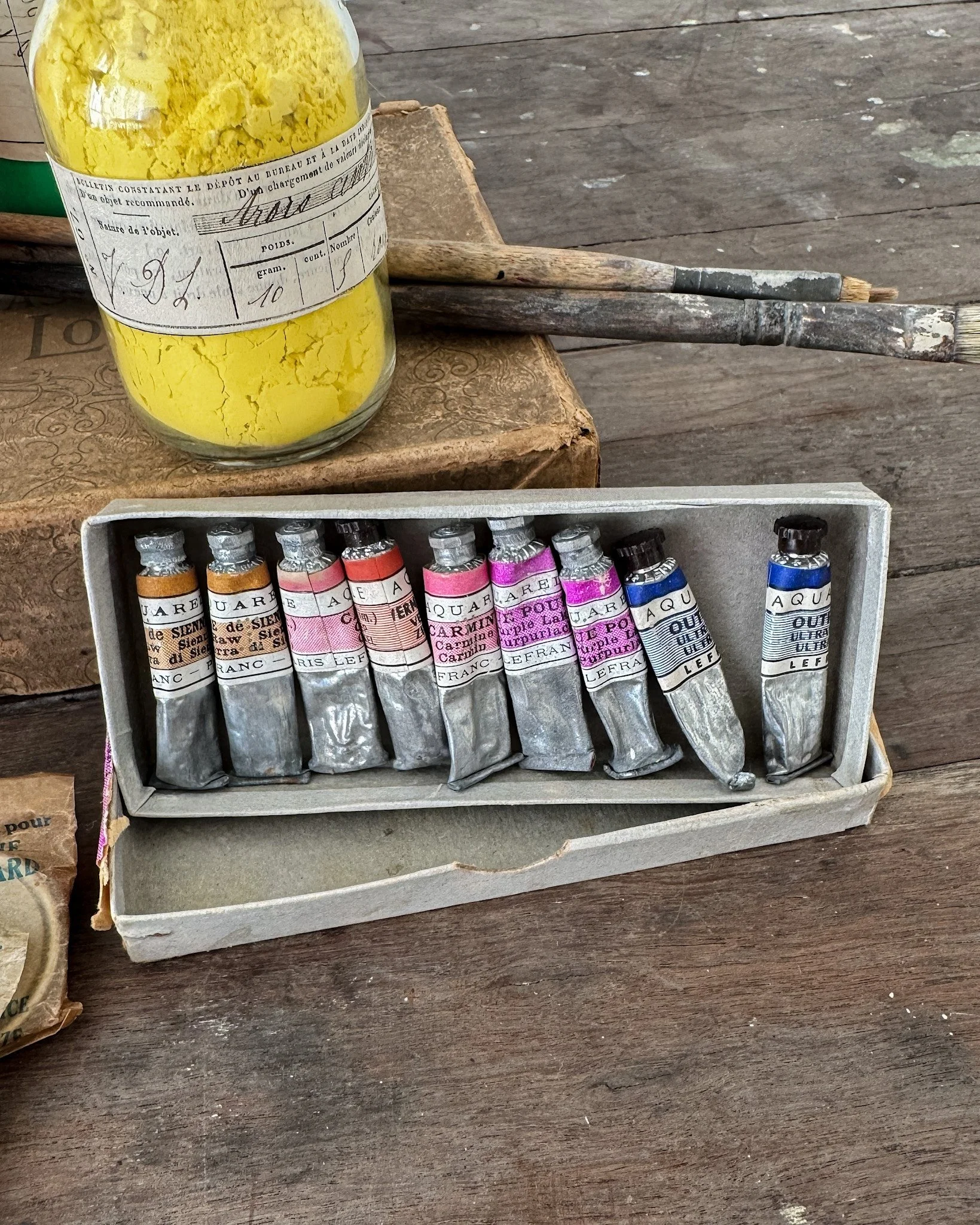 Set of Vintage French Artist Supplies