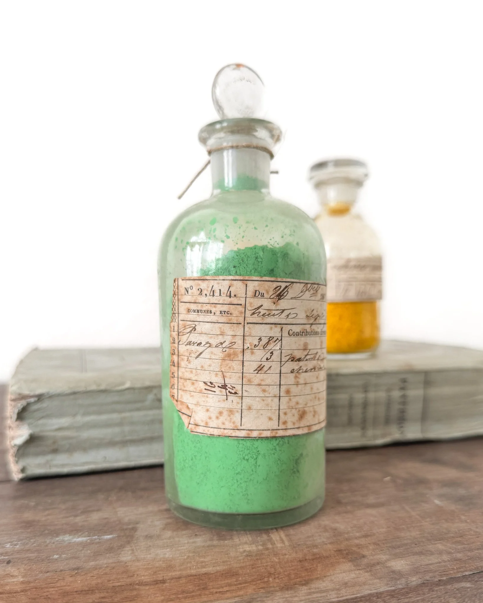 19th Century French Paint Pigments in Glass Bottles