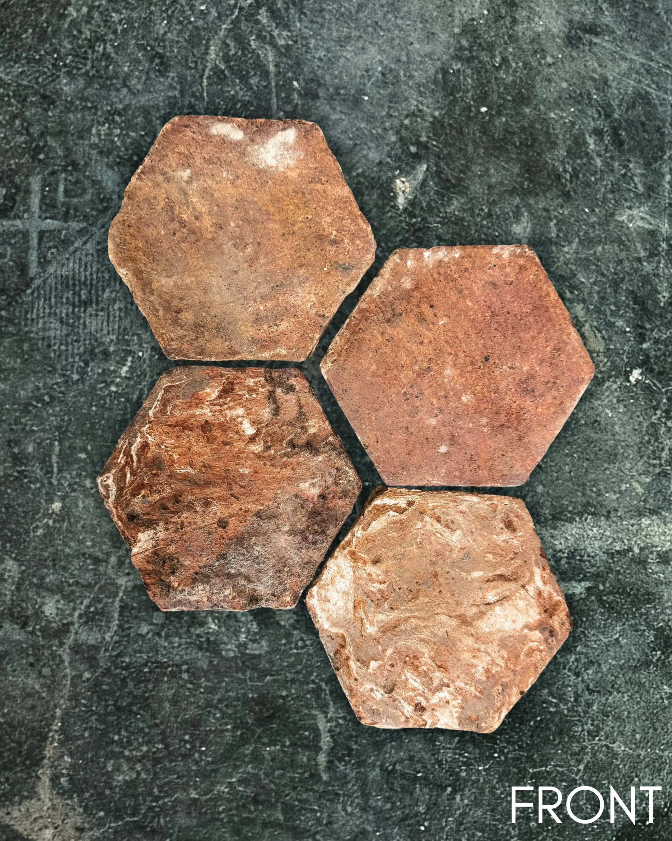 Antique Reclaimed French Terracotta Hexagon Tile