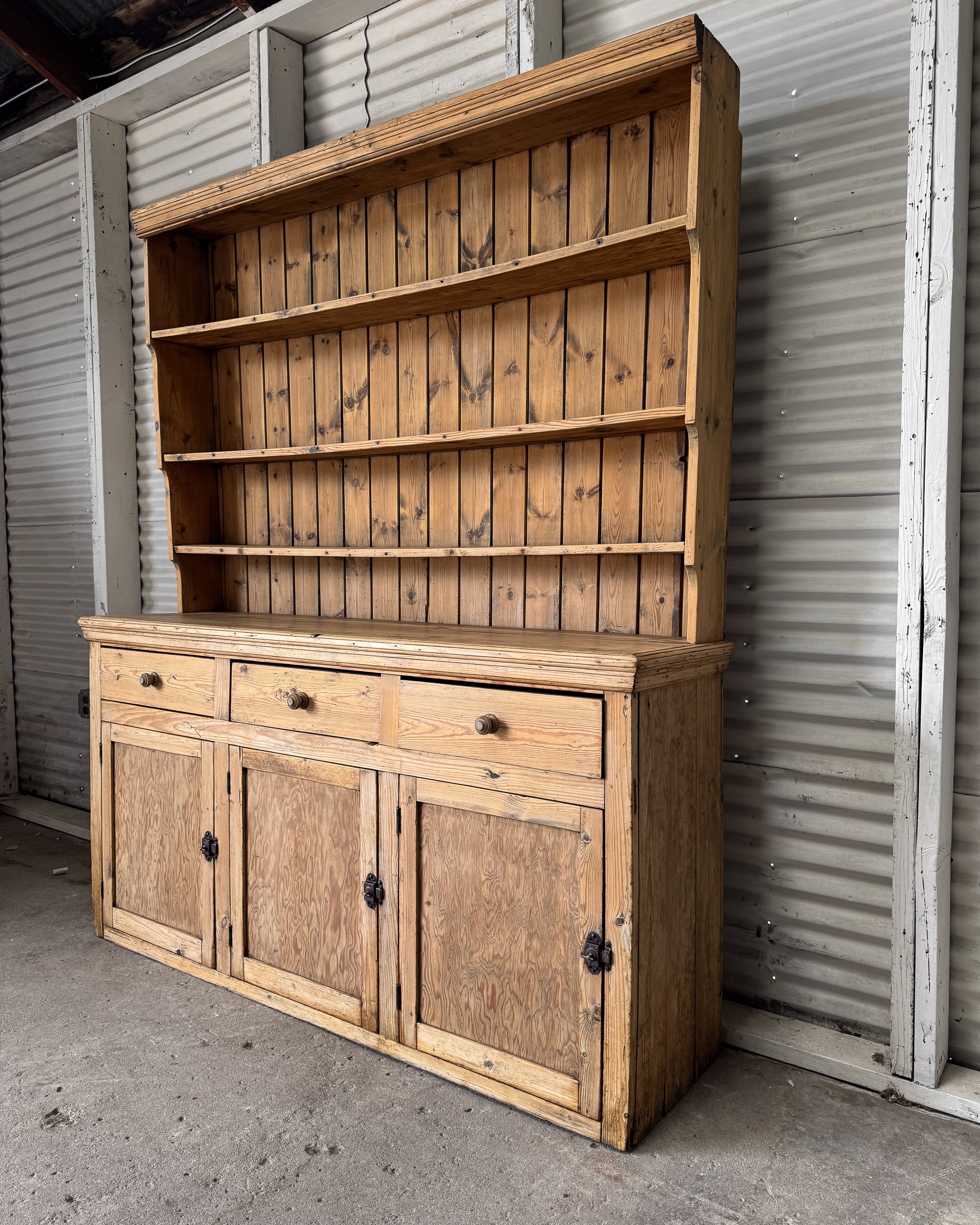 19th Century English Pine Stepback