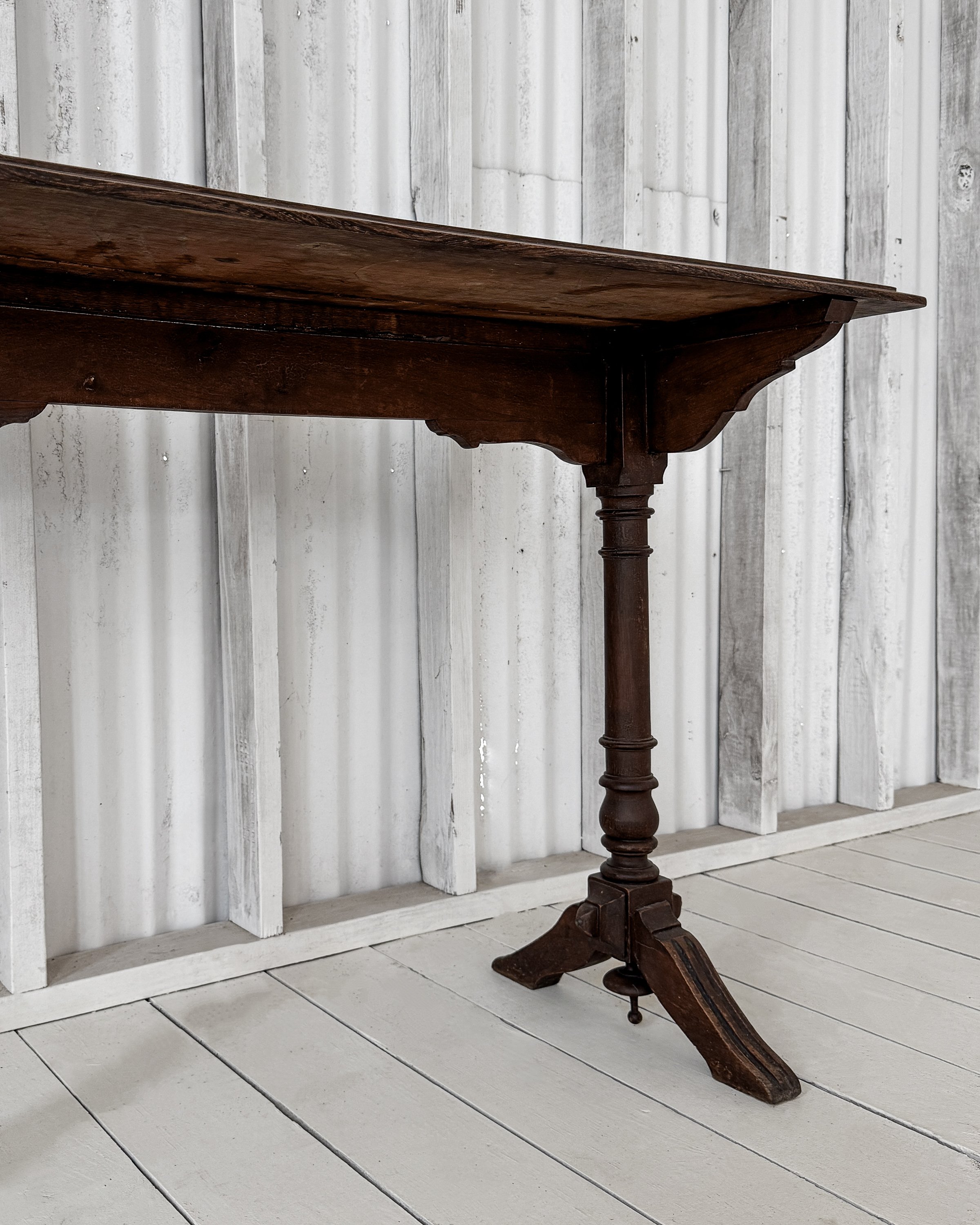 French Pine Bistro Table with Turned Legs