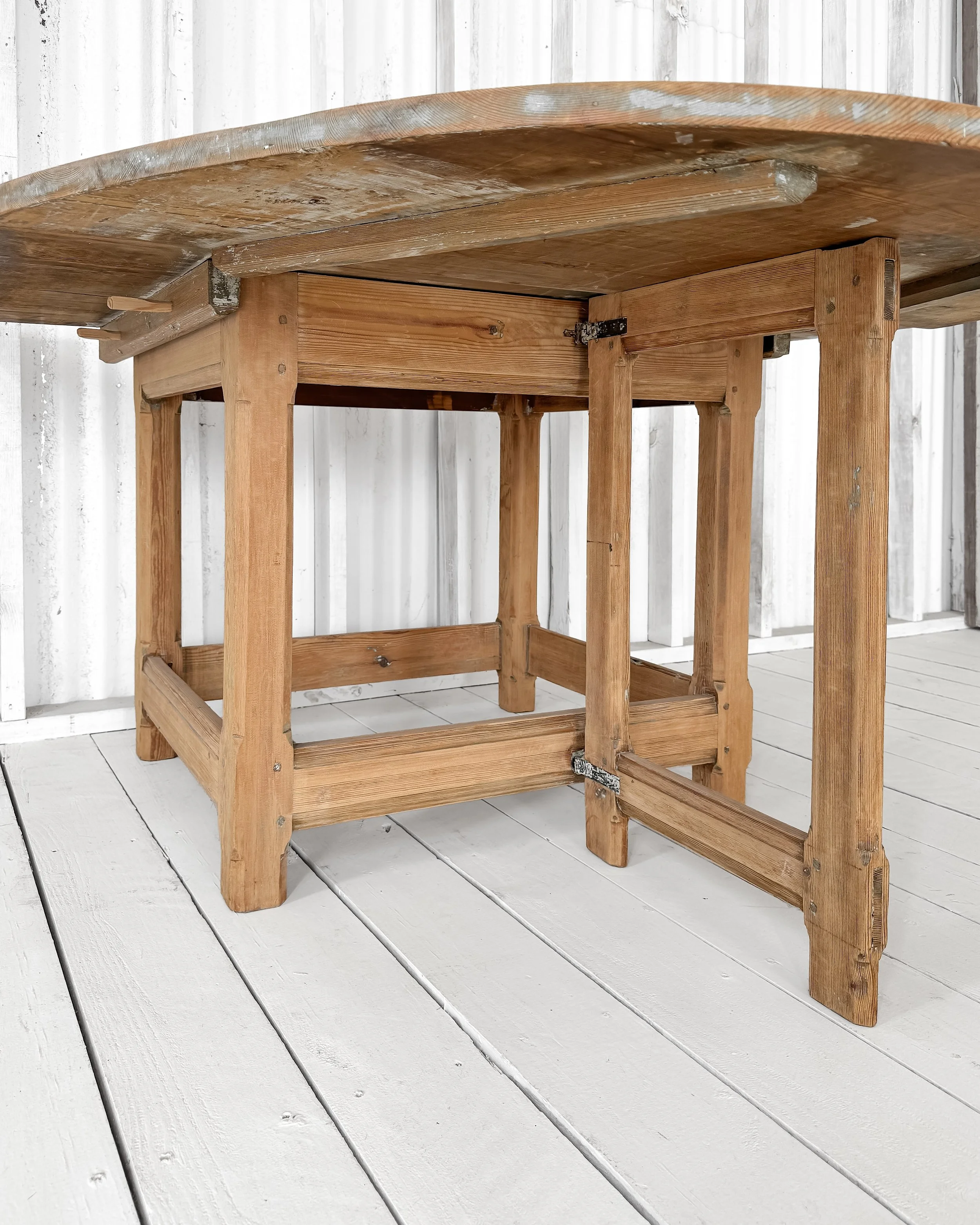 19th Century Swedish One-Sided Drop Leaf Table