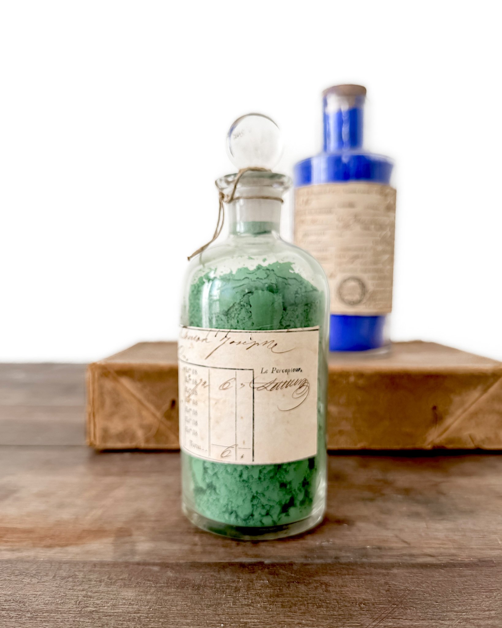 19th Century French Paint Pigments in Glass Bottles