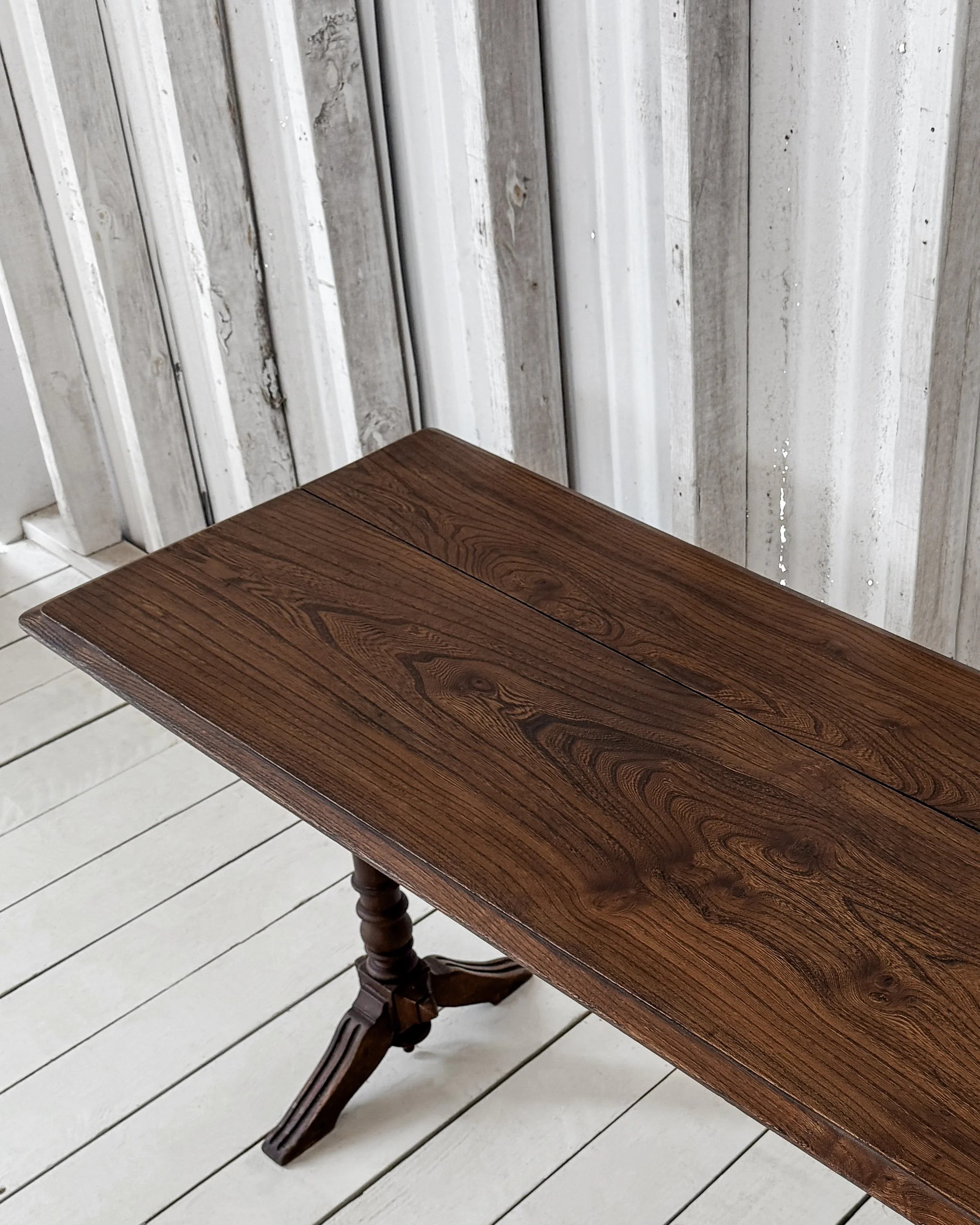 French Pine Bistro Table with Turned Legs